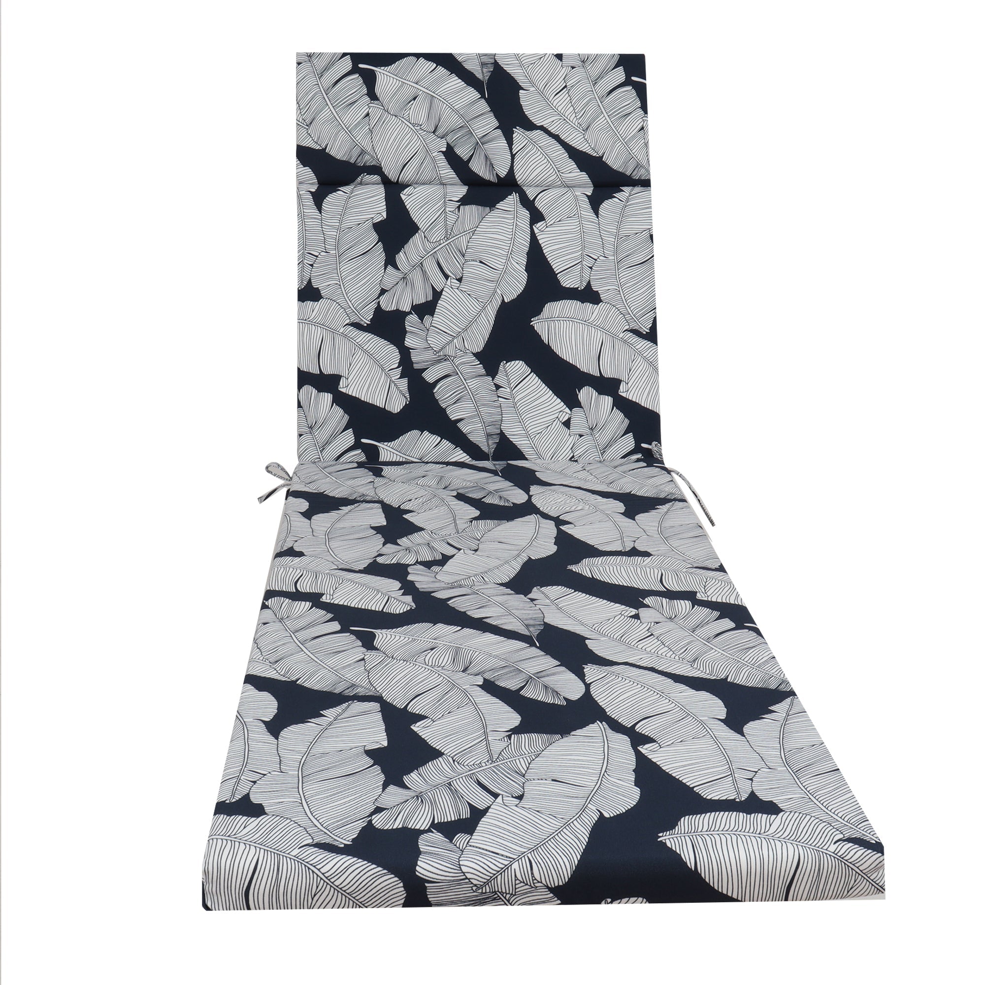 2-Piece Indoor/Outdoor Chaise Lounge Chair Cushion Set with Ties