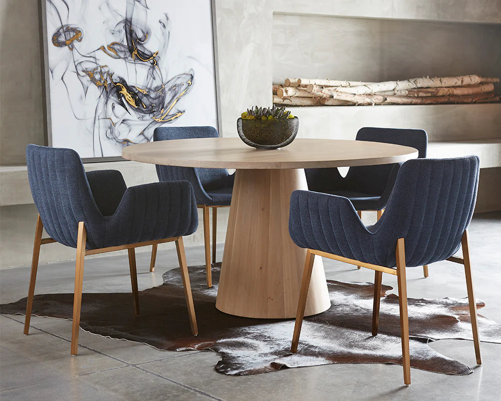 Sunpan Elina Round Dining Table Light Oak