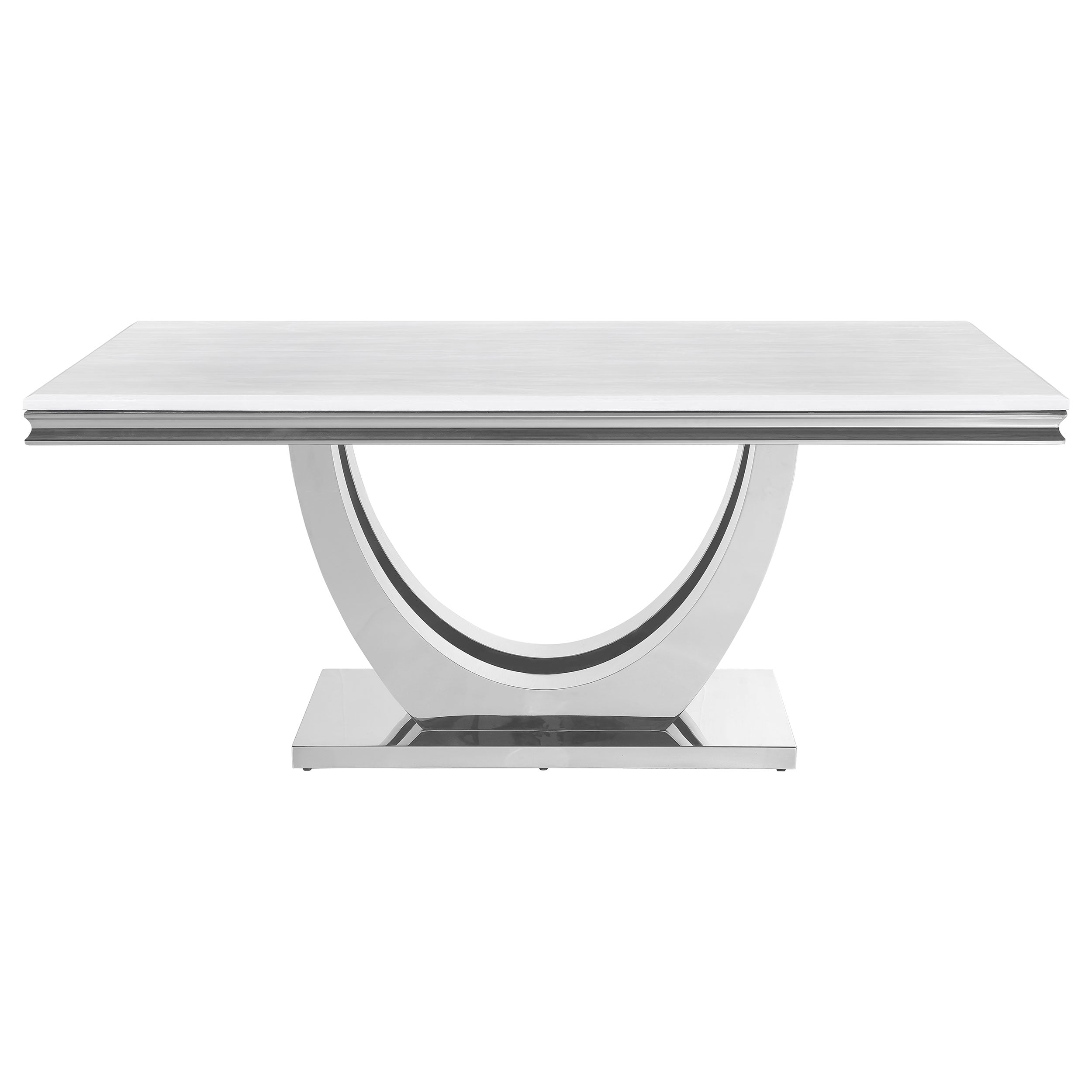 Kerwin Rectangular 71-inch Stone Top Dining Table White-CoasterElevations