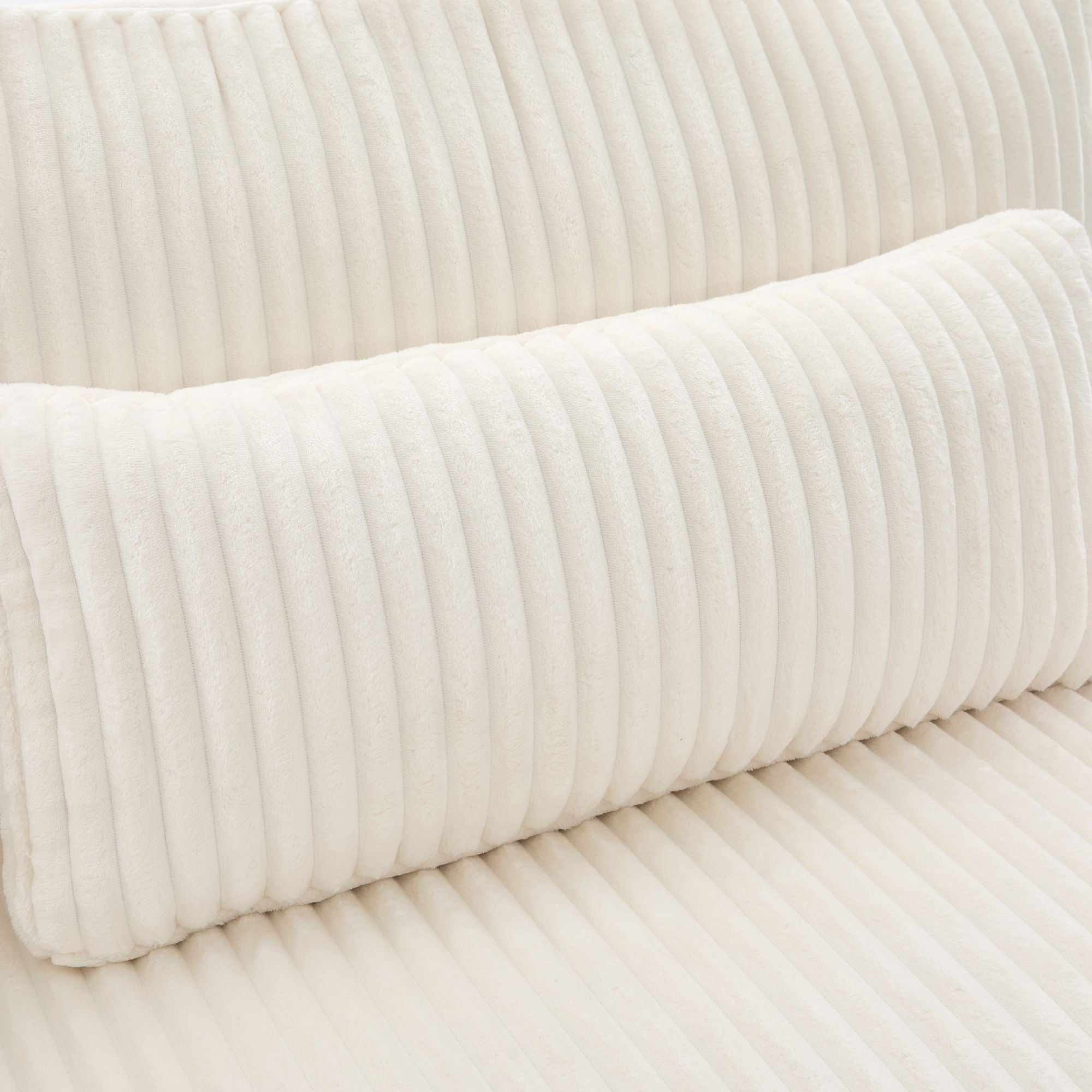 Modern Corduroy Loveseat Sofa With 4 Pillows