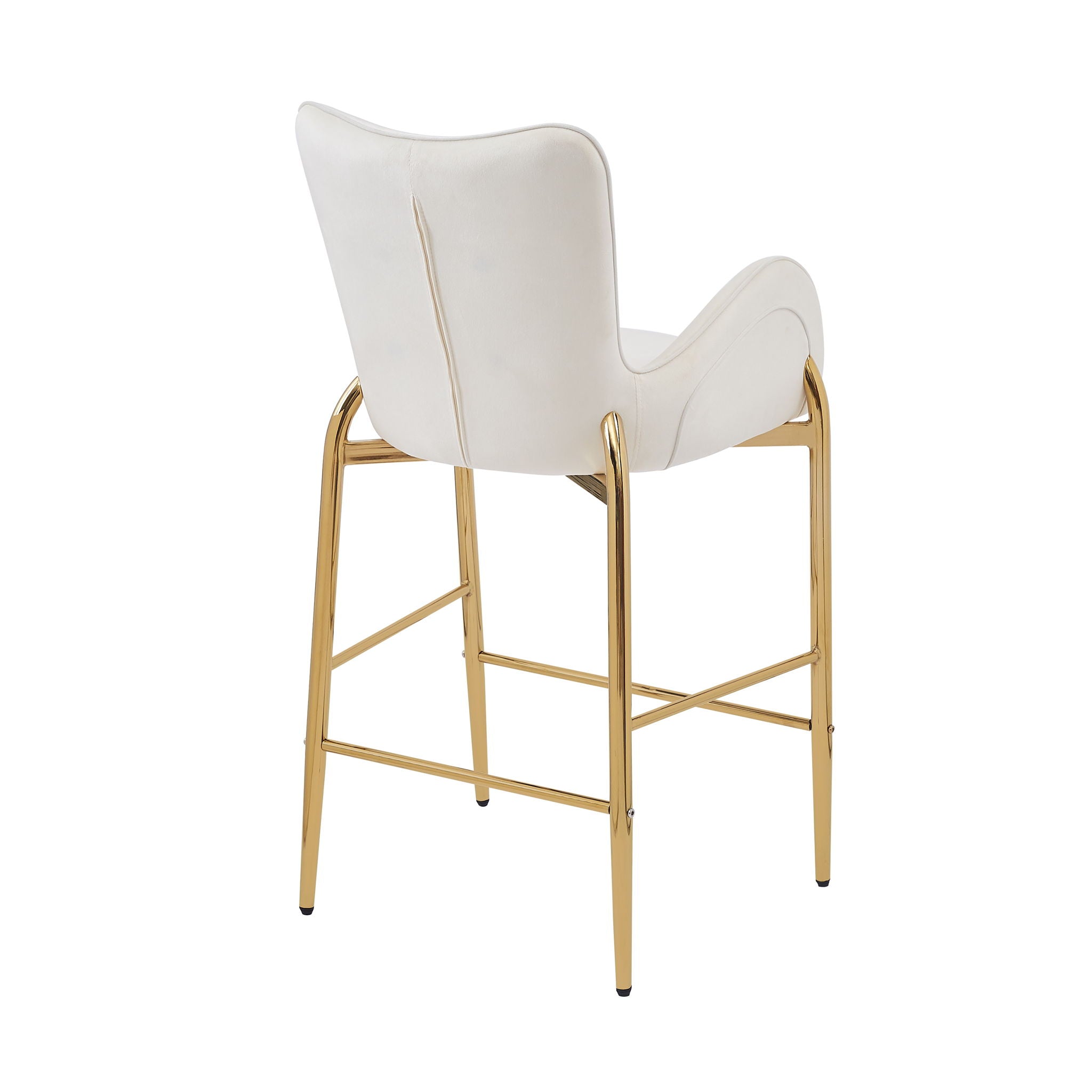 Velvet Fabric Counter Height Bar Stools (Set of 2)