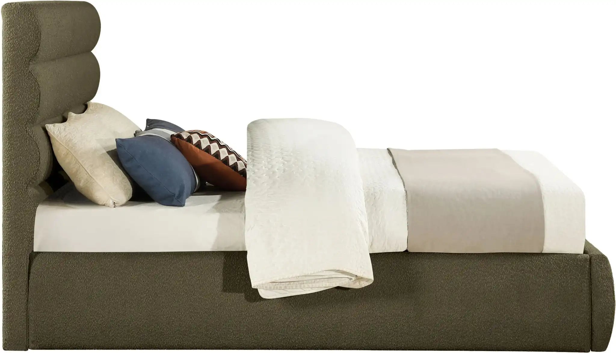 Adam - Boucle Fabric Bed With 52" Headboard