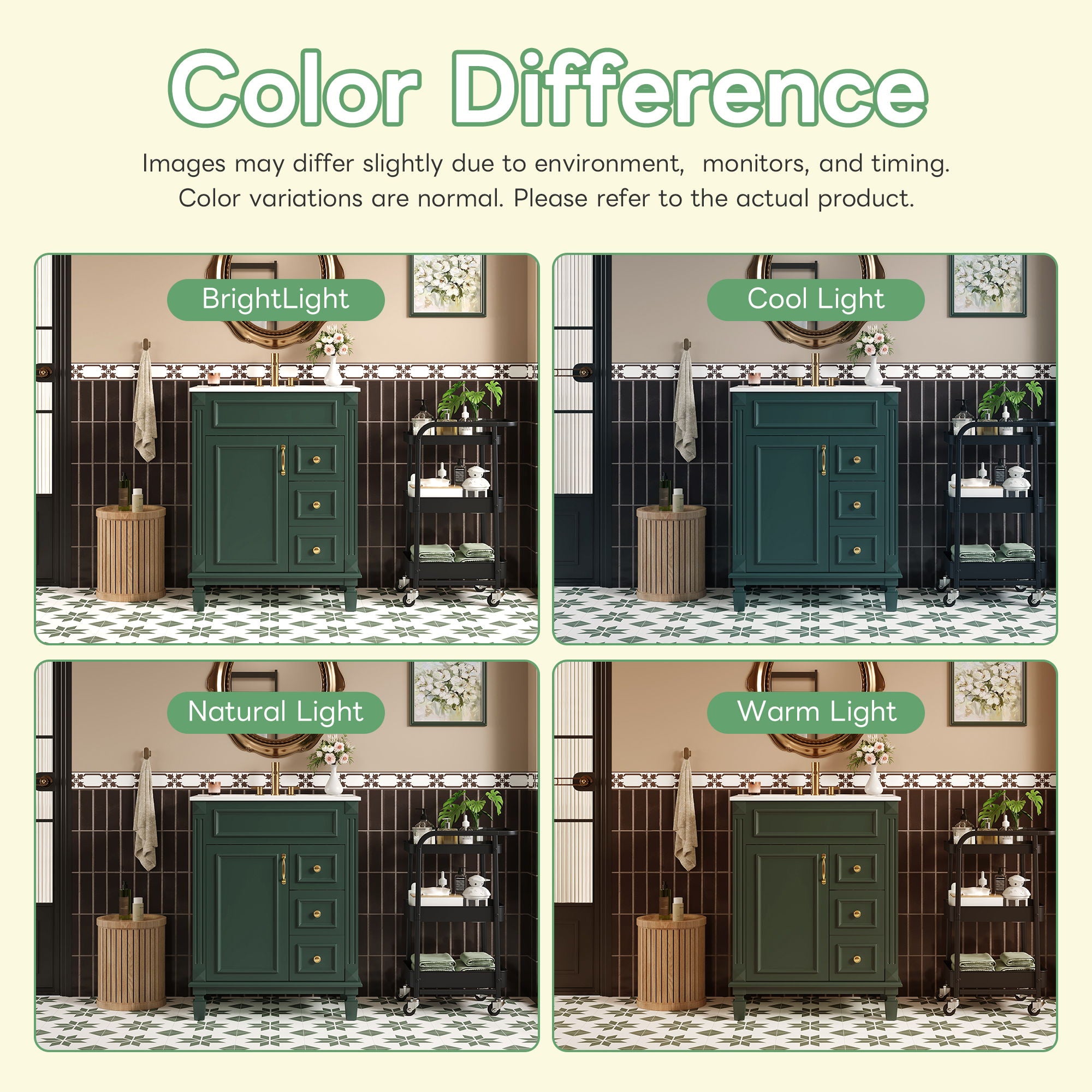 Bathroom Vanity With Sink, Compact Cabinet & 2 Drawers And Adjustable Shelf