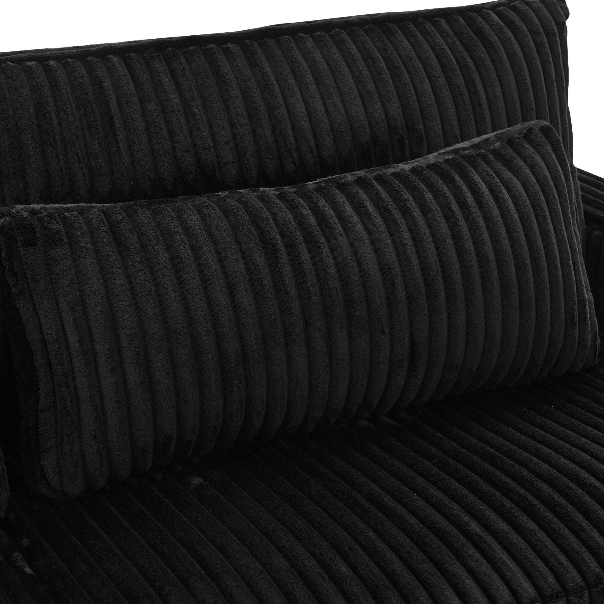 Modern Corduroy Loveseat Sofa With 4 Pillows