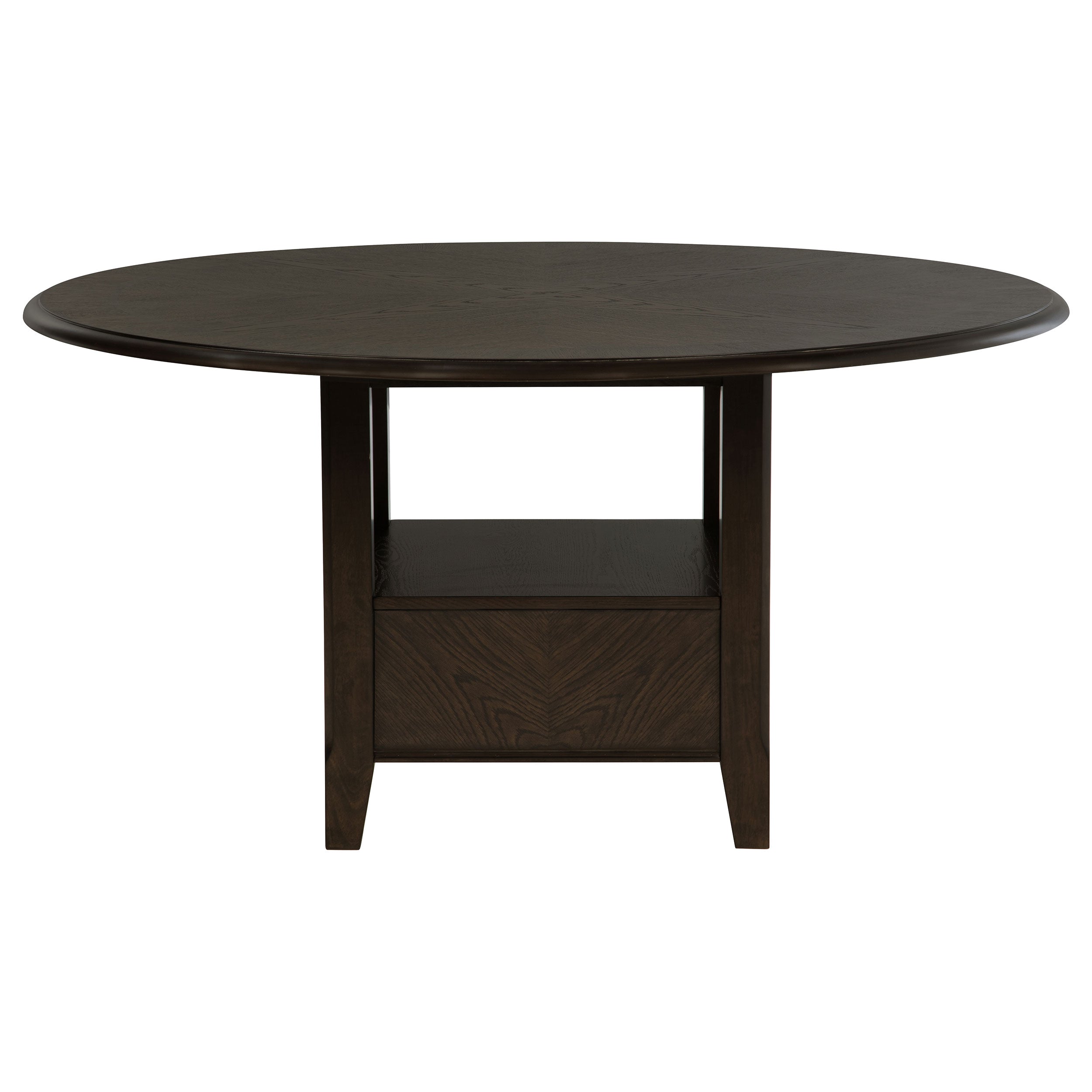 Twyla 60-inch Round Dining Table with Drawer Dark Cocoa-