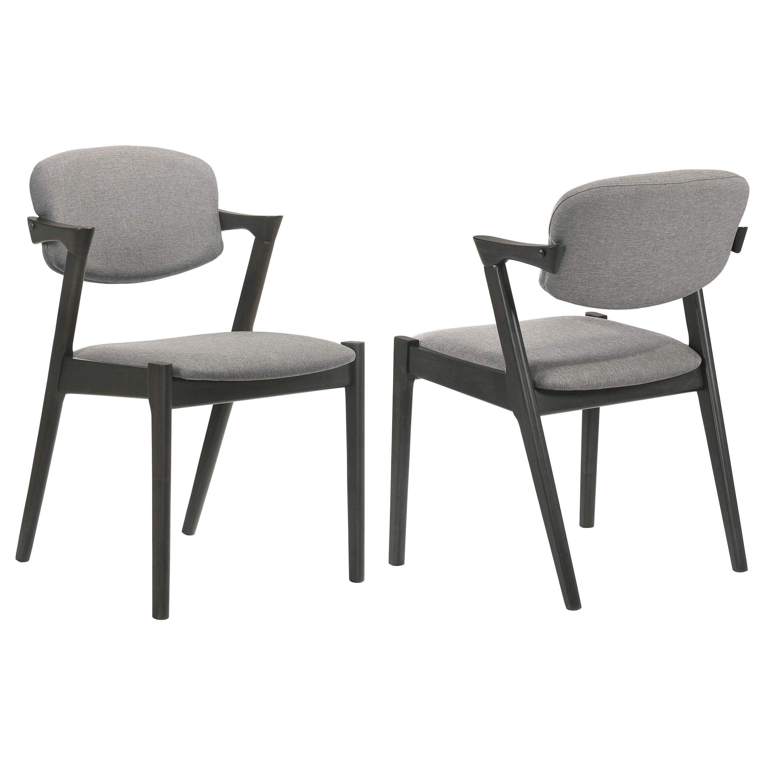 Stevie Padded Wood Dining Arm Chair Black (Set of 2)-CoasterEssence
