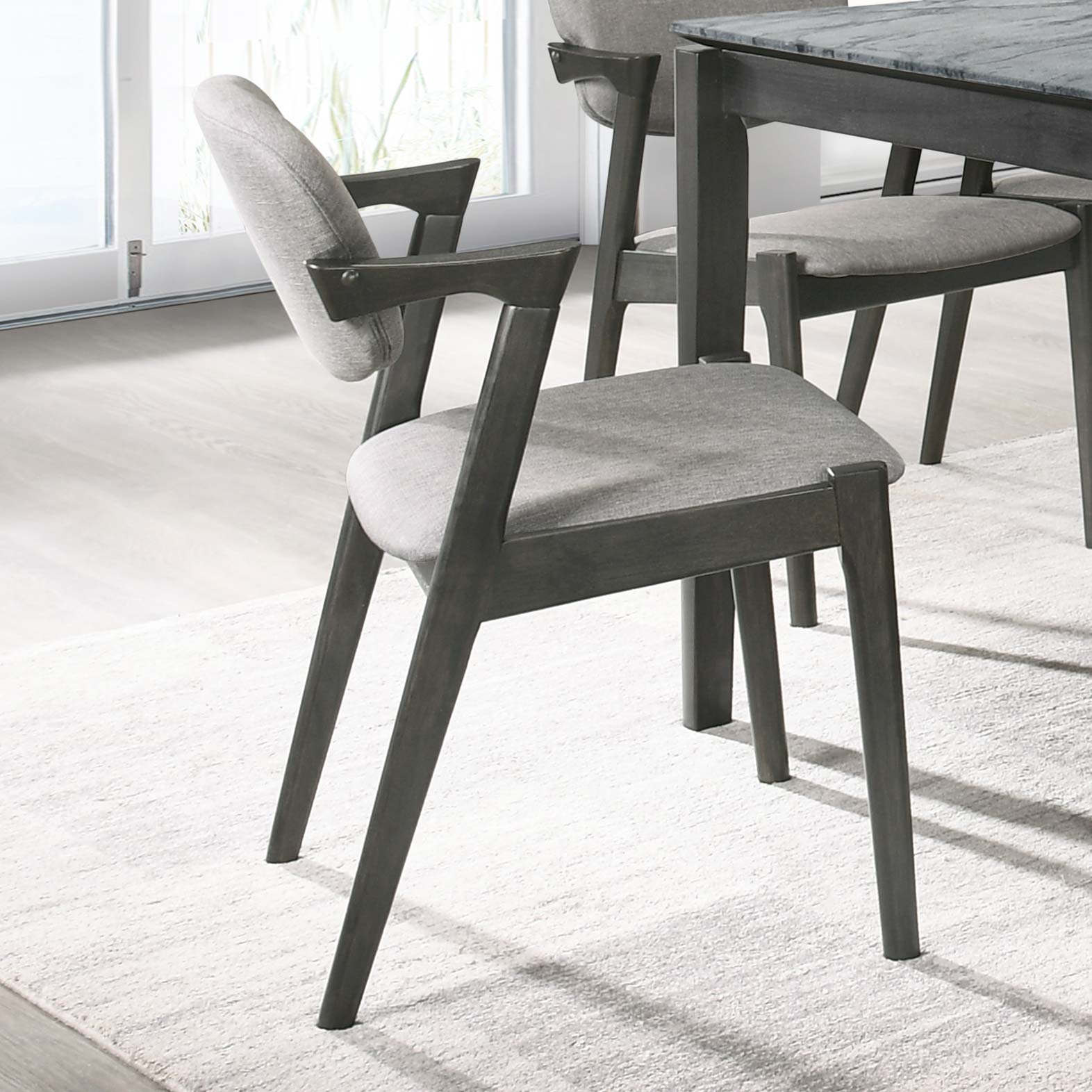 Stevie Padded Wood Dining Arm Chair Black (Set of 2)-CoasterEssence