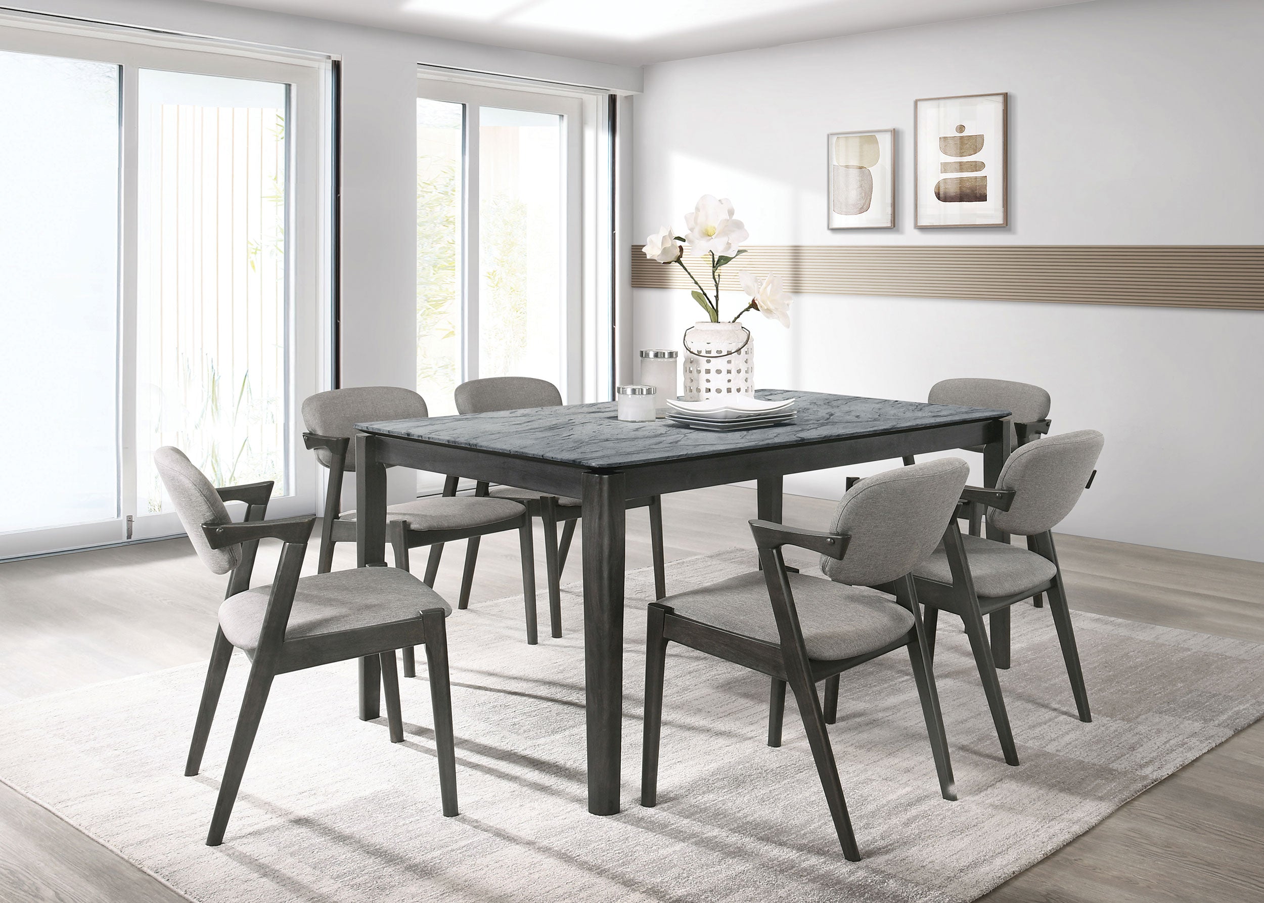 Stevie Padded Wood Dining Arm Chair Black (Set of 2)-CoasterEssence