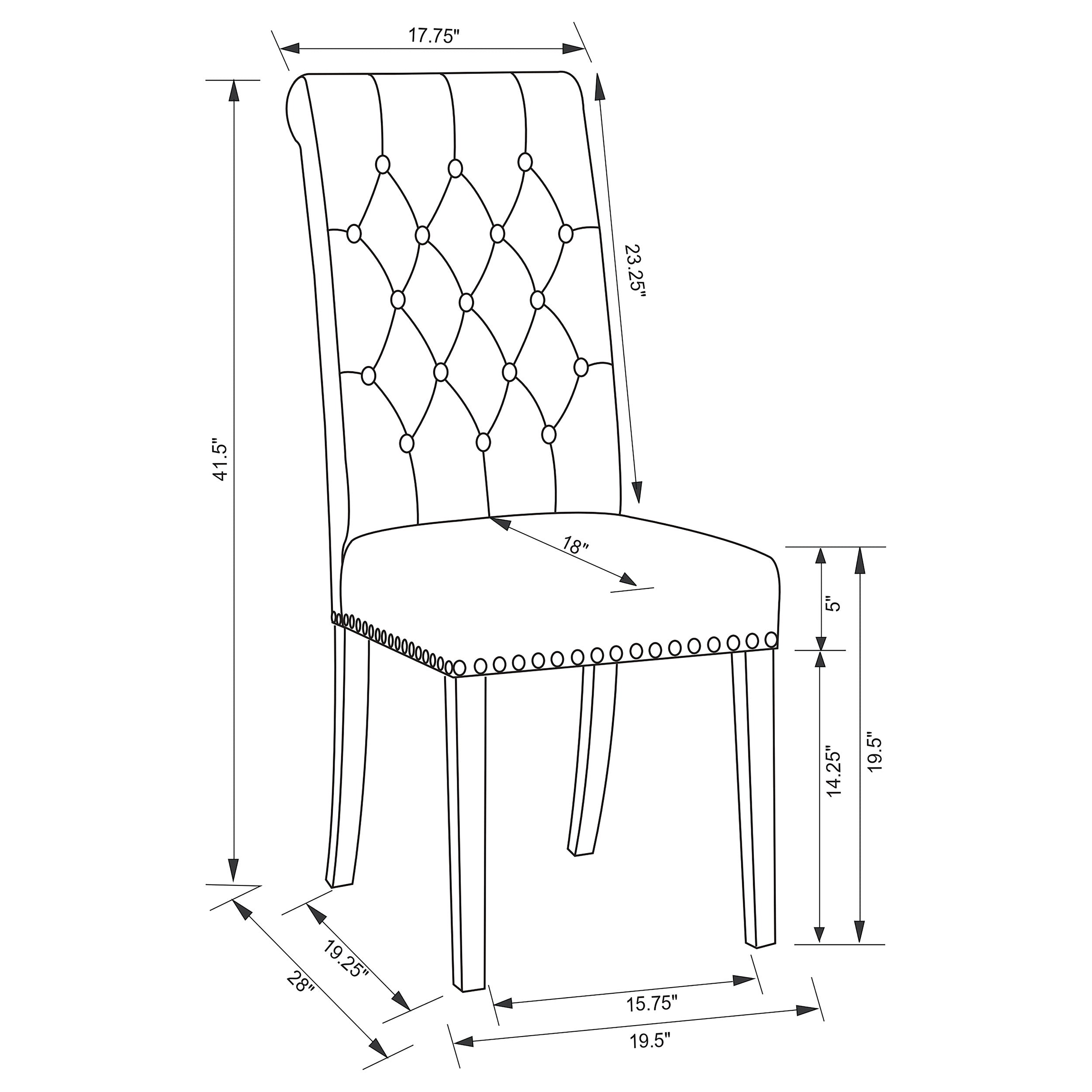 Alana Fabric Upholstered Dining Side Chair Grey (Set of 2)-CoasterEssence