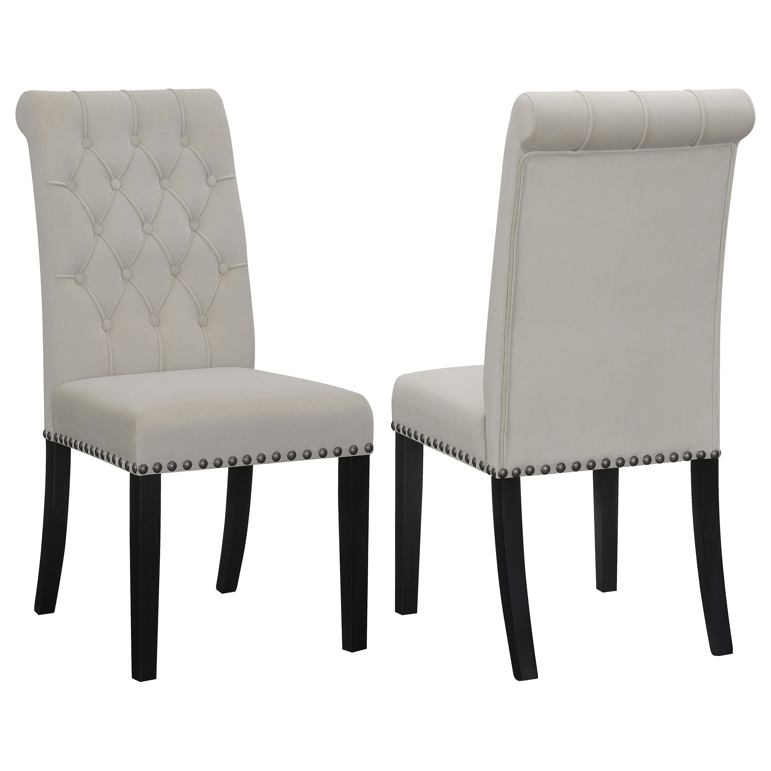 Alana Velvet Upholstered Dining Side Chair Sand (Set of 2)-CoasterEssence