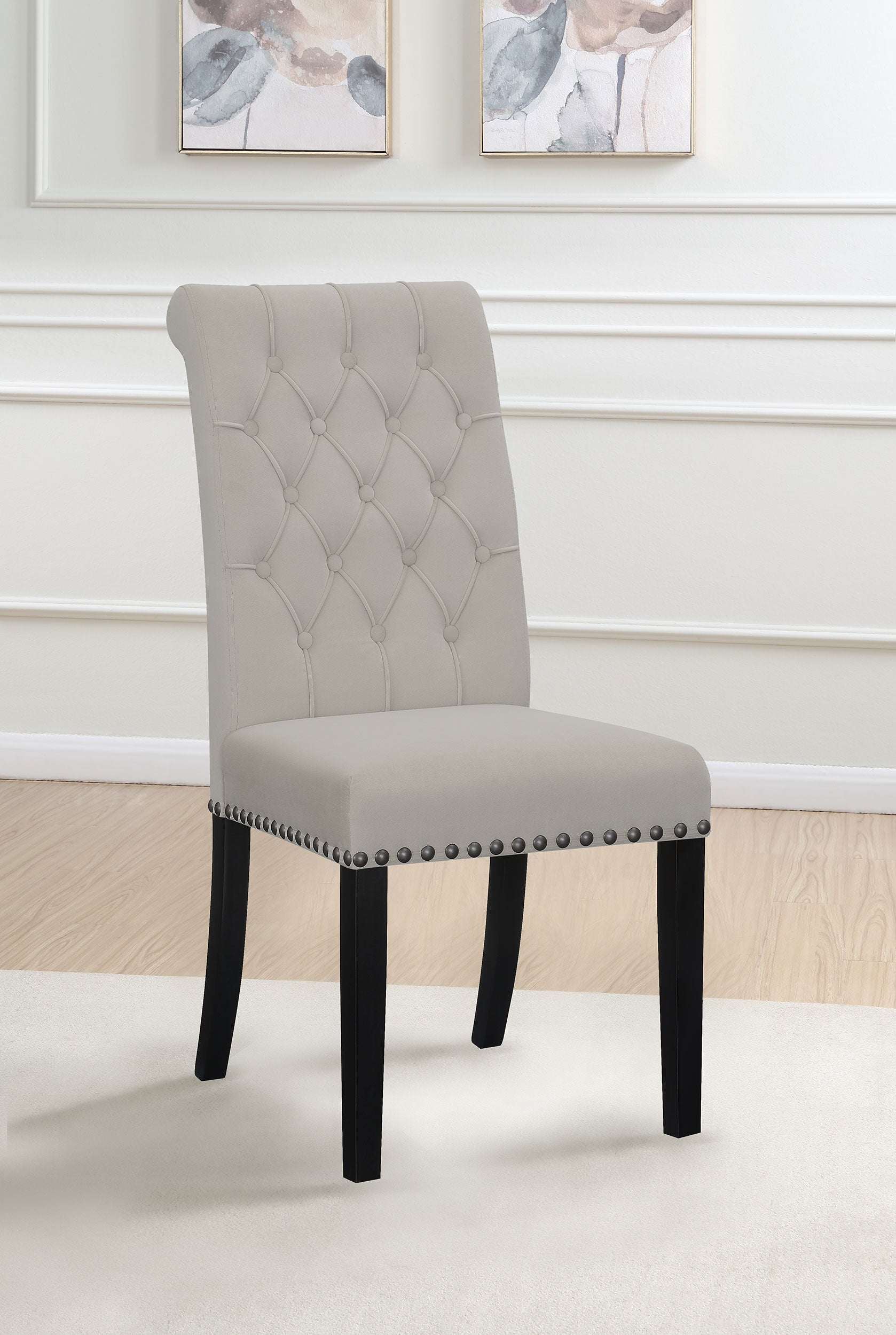 Alana Velvet Upholstered Dining Side Chair Sand (Set of 2)-CoasterEssence