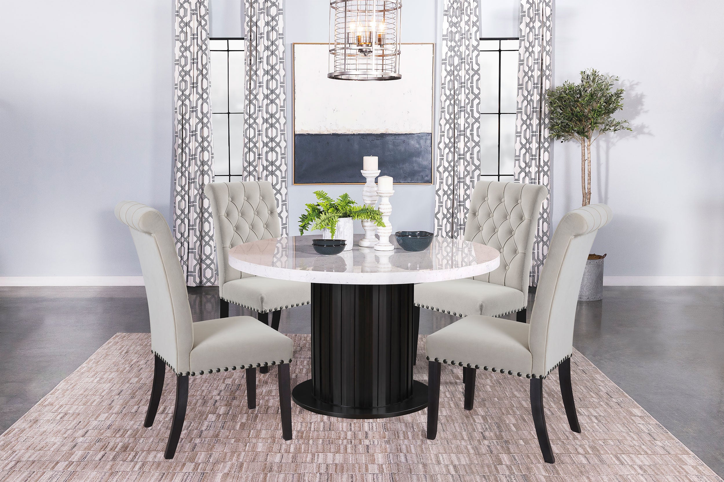 Alana Velvet Upholstered Dining Side Chair Sand (Set of 2)-CoasterEssence
