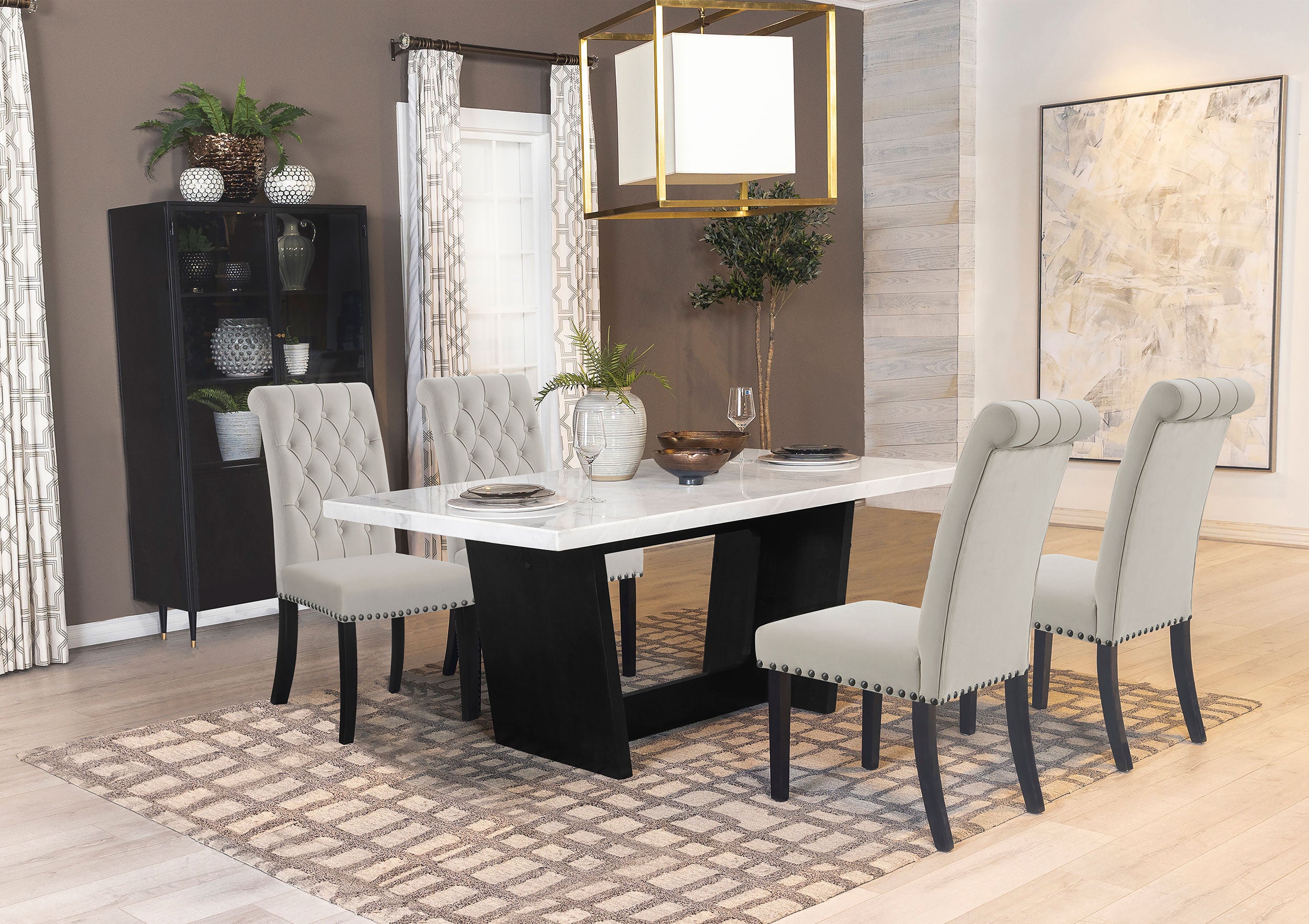 Alana Velvet Upholstered Dining Side Chair Sand (Set of 2)-CoasterEssence