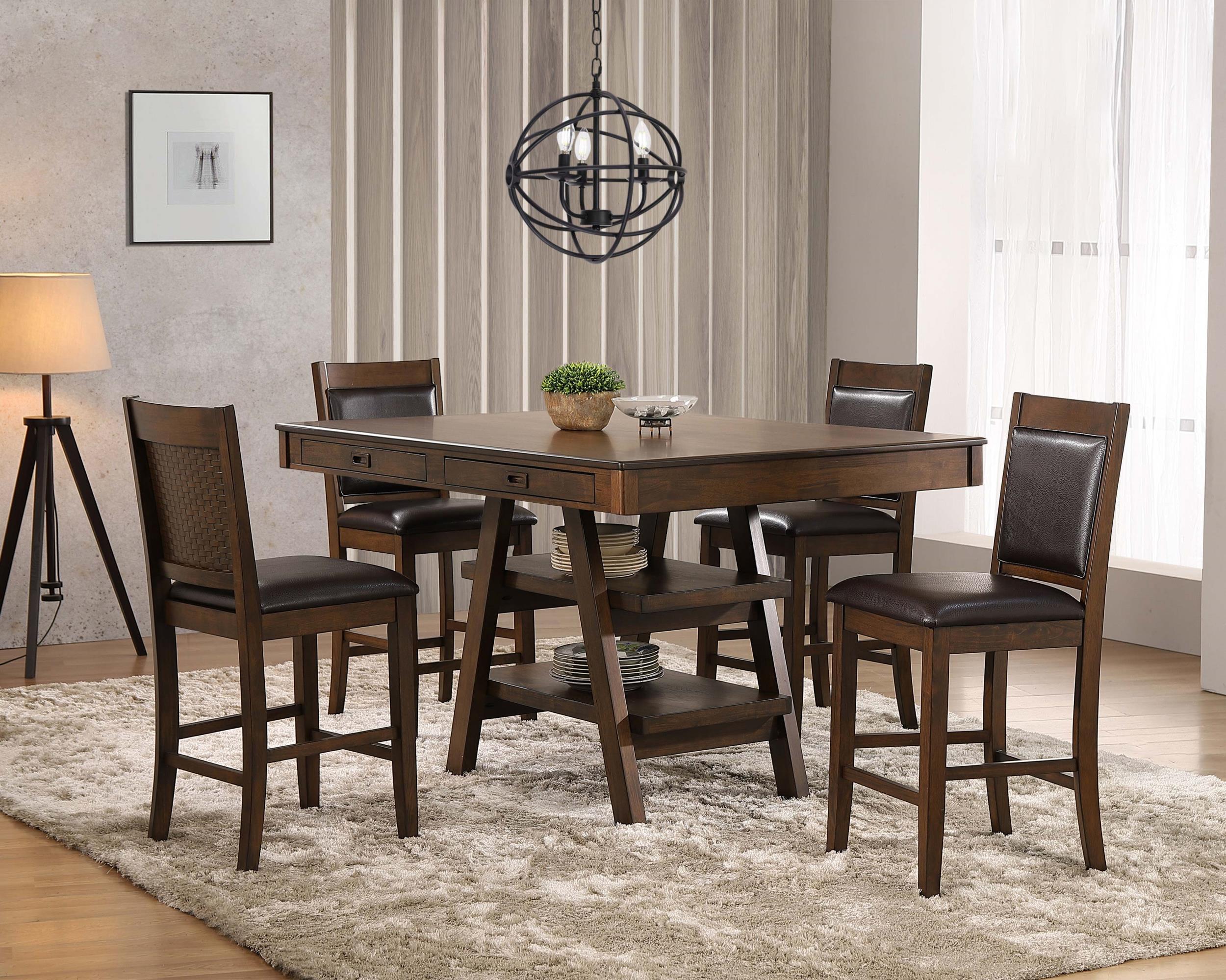 Dewey Upholstered Counter Chair Walnut (Set of 2)-CoasterEssence