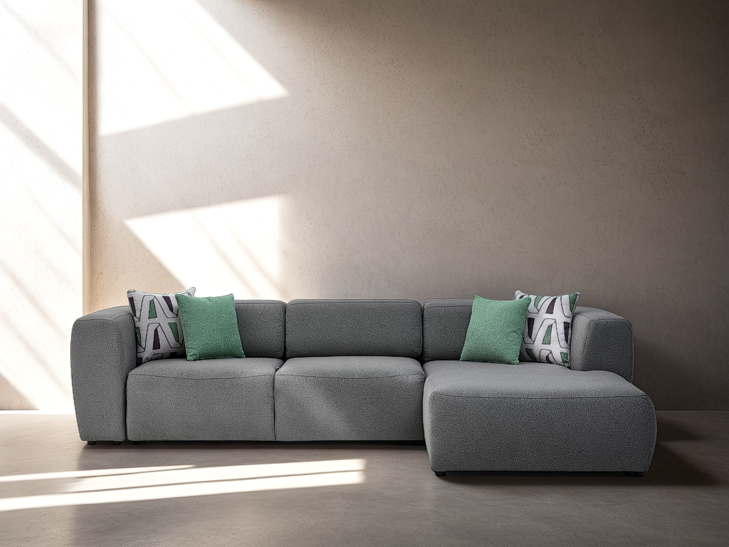 Picasso Convertible Sectional Grey RAF Bellona