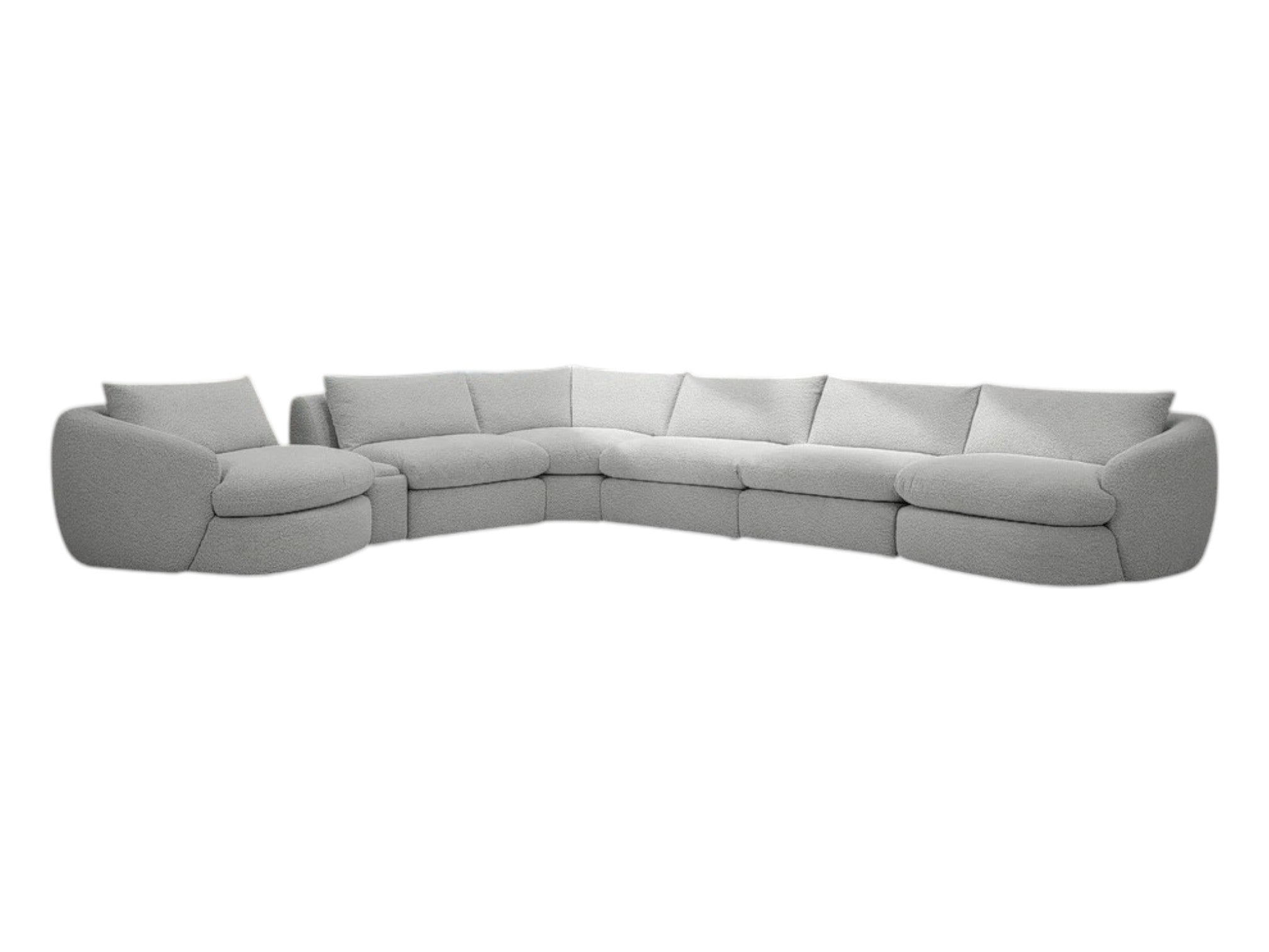 Azelea 5-Piece Modular Sectional – Soft-Touch Bouclé with Goose Feather Fill