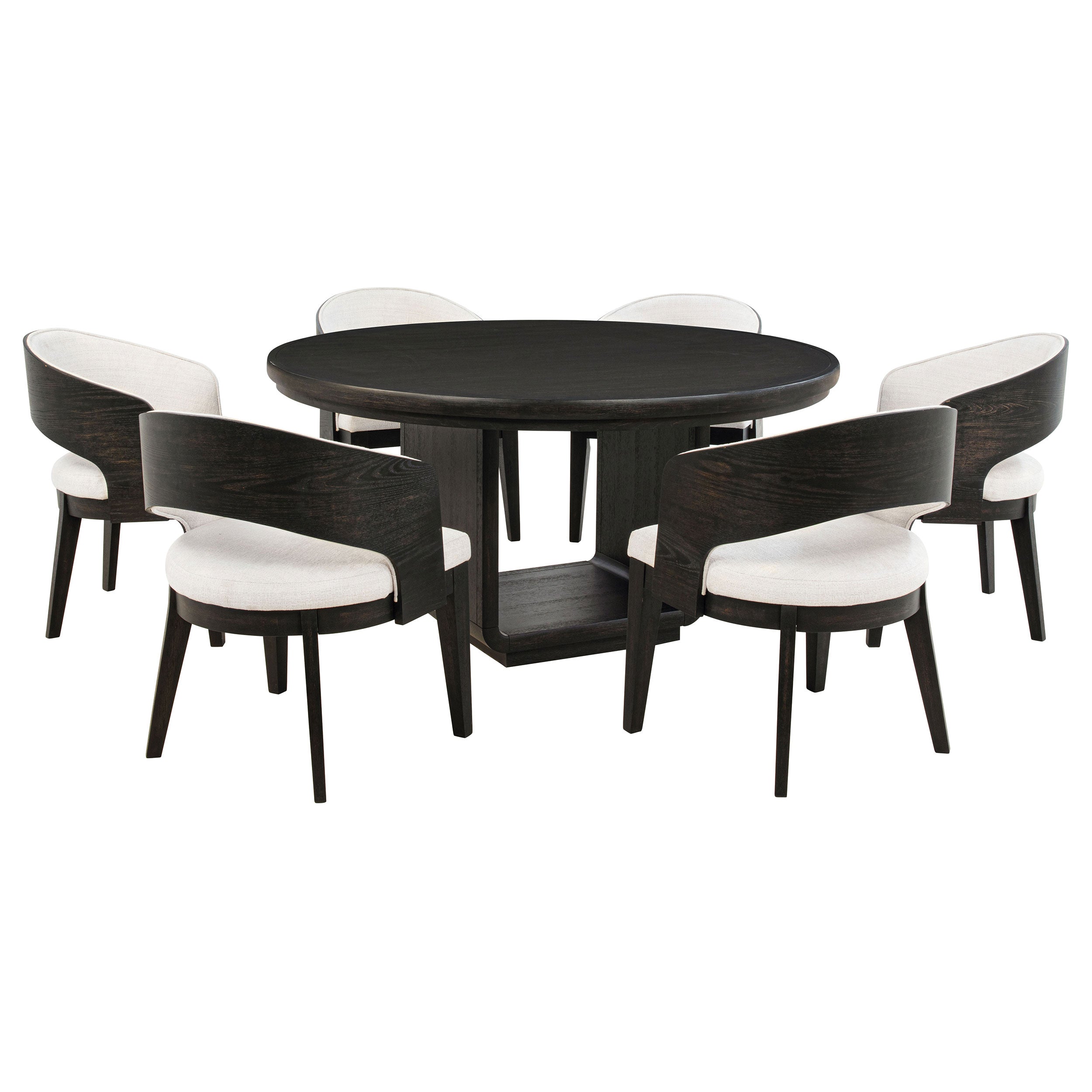 Leandro 5-piece Round Dining Table Set Burnished Black-Coaster