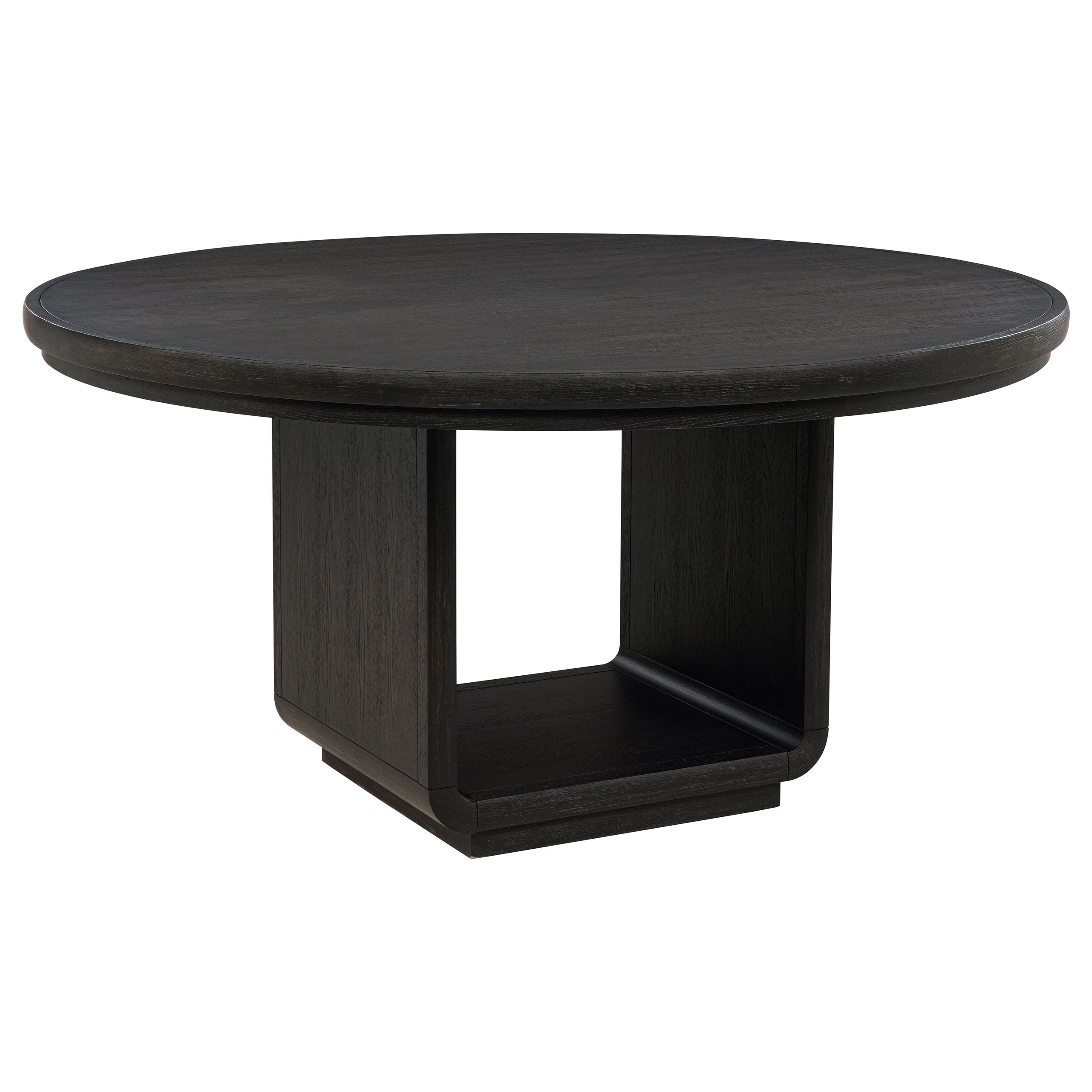 Leandro 60-inch Round Dining Table Burnished Black-