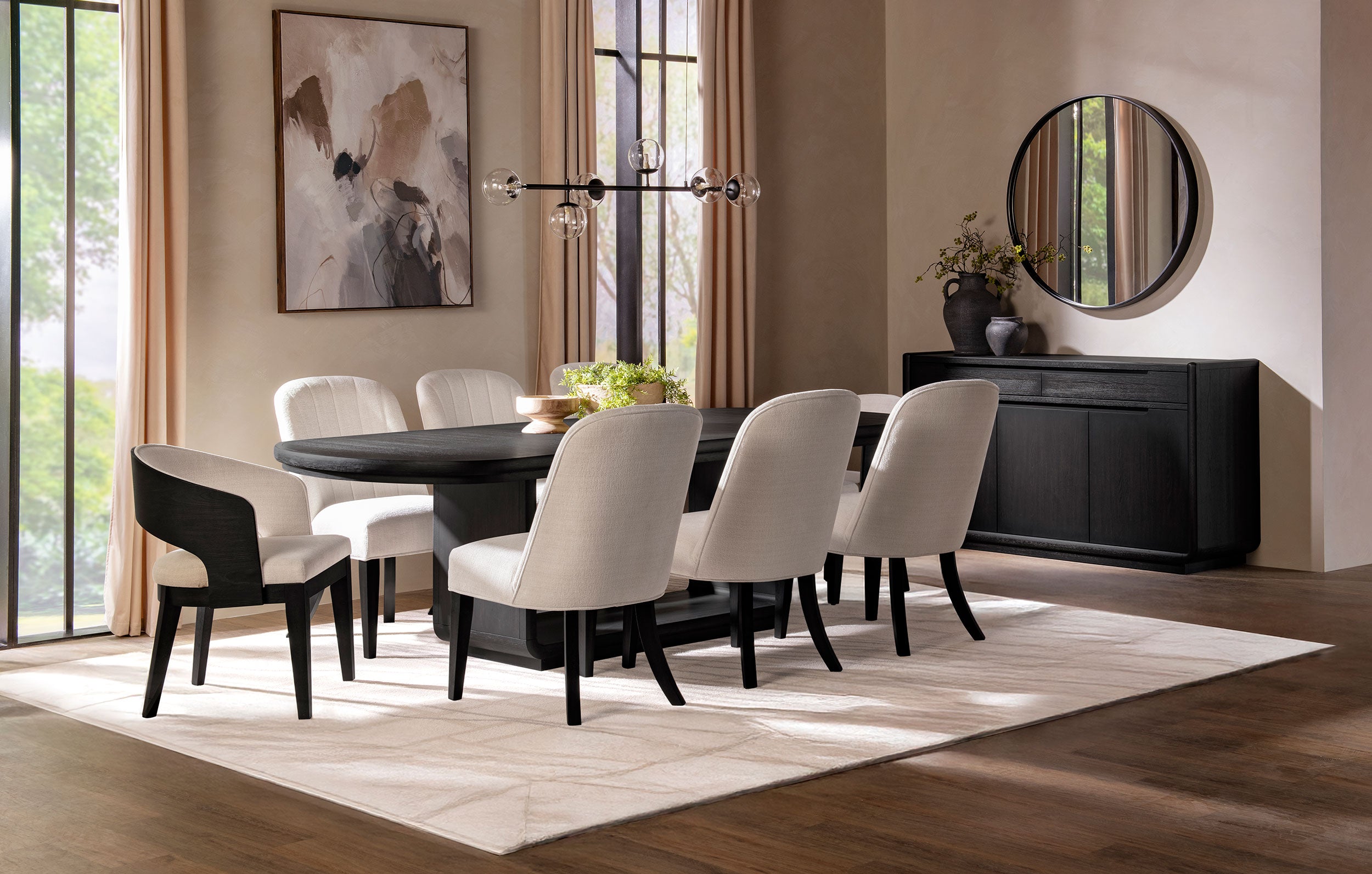 Leandro 78-inch Extension Dining Room Table Burnished Black-