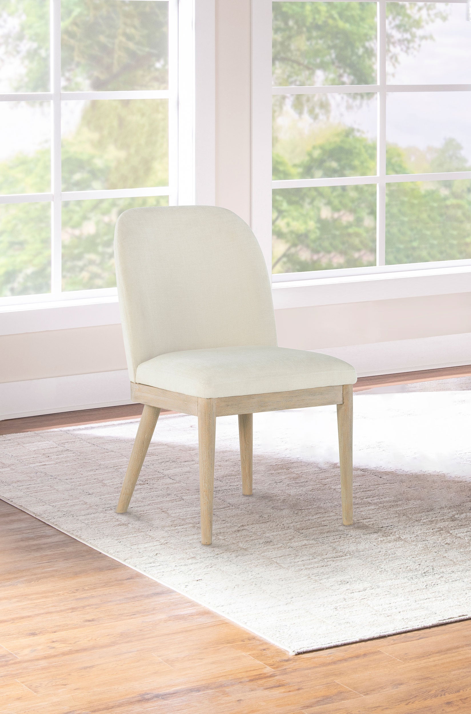 Solano Upholstered Dining Side Chair Beige (Set of 2)-