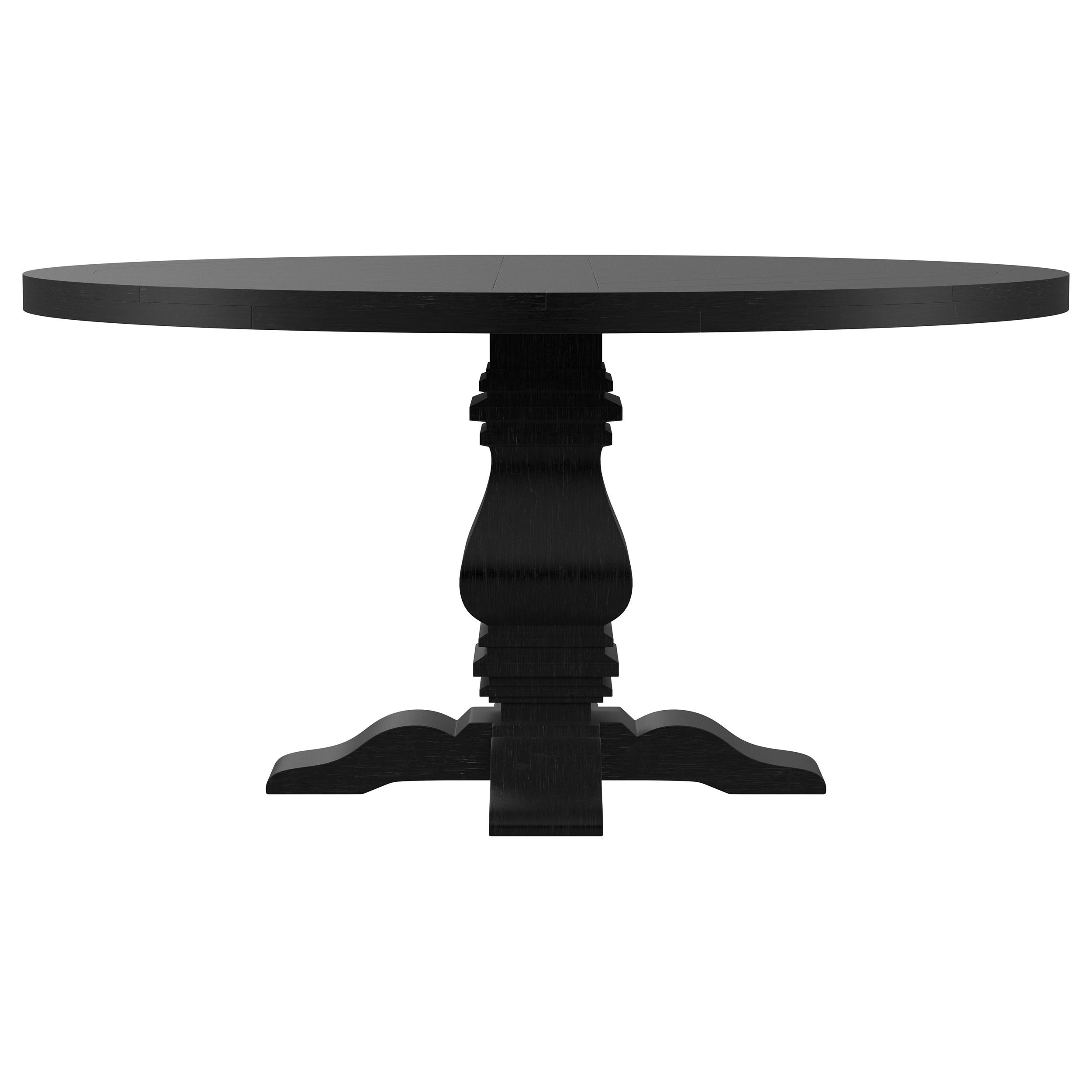 Florence Round 60-inch Pedestal Base Dining Table Black-