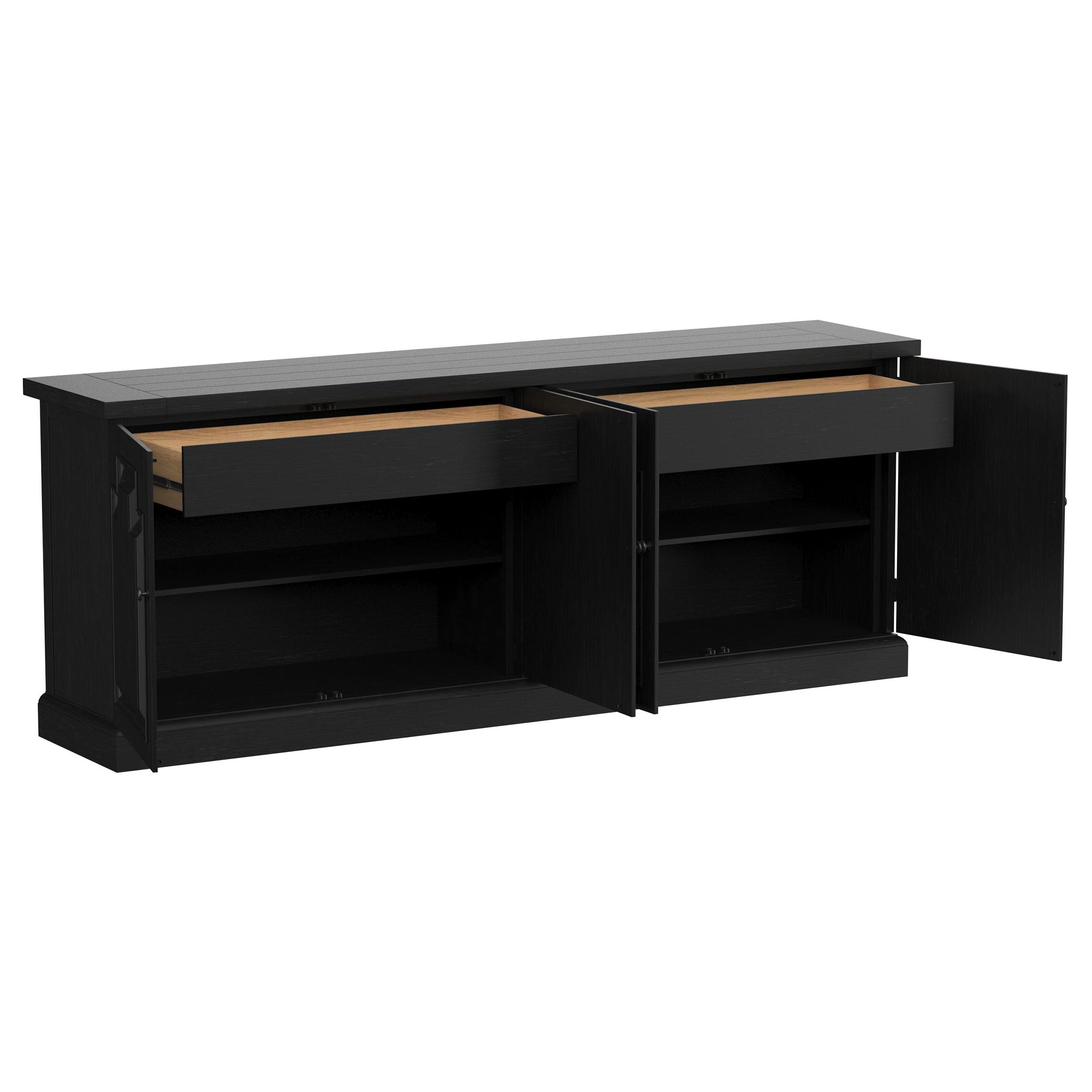 Florence 4-door Dining Sideboard Buffet Distressed Black-