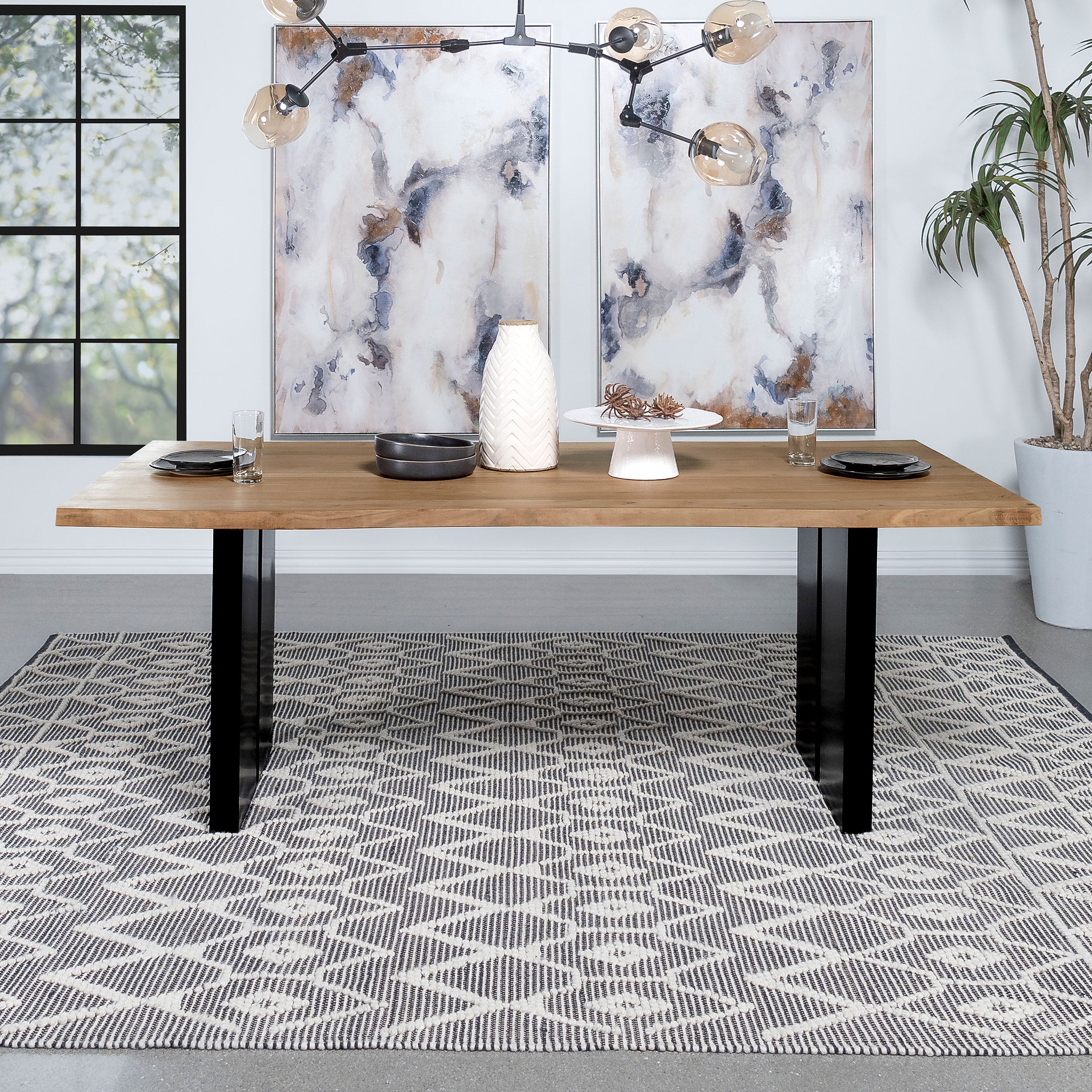 Bradshaw 80-inch Live Edge Wood Dining Table Natural Acacia-CoasterElevations