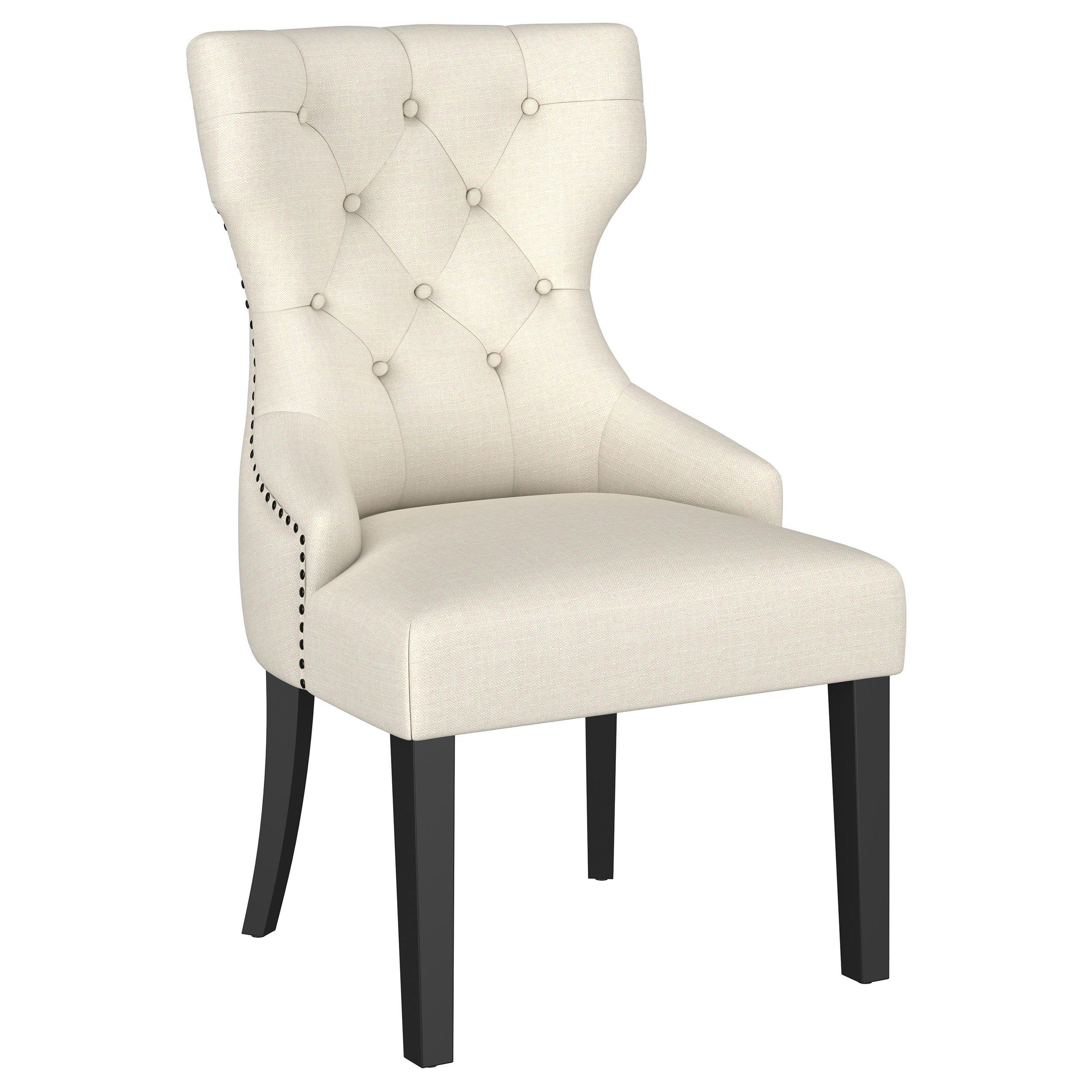 Baney Fabric Upholstered Dining Side Chair Cream and Black-