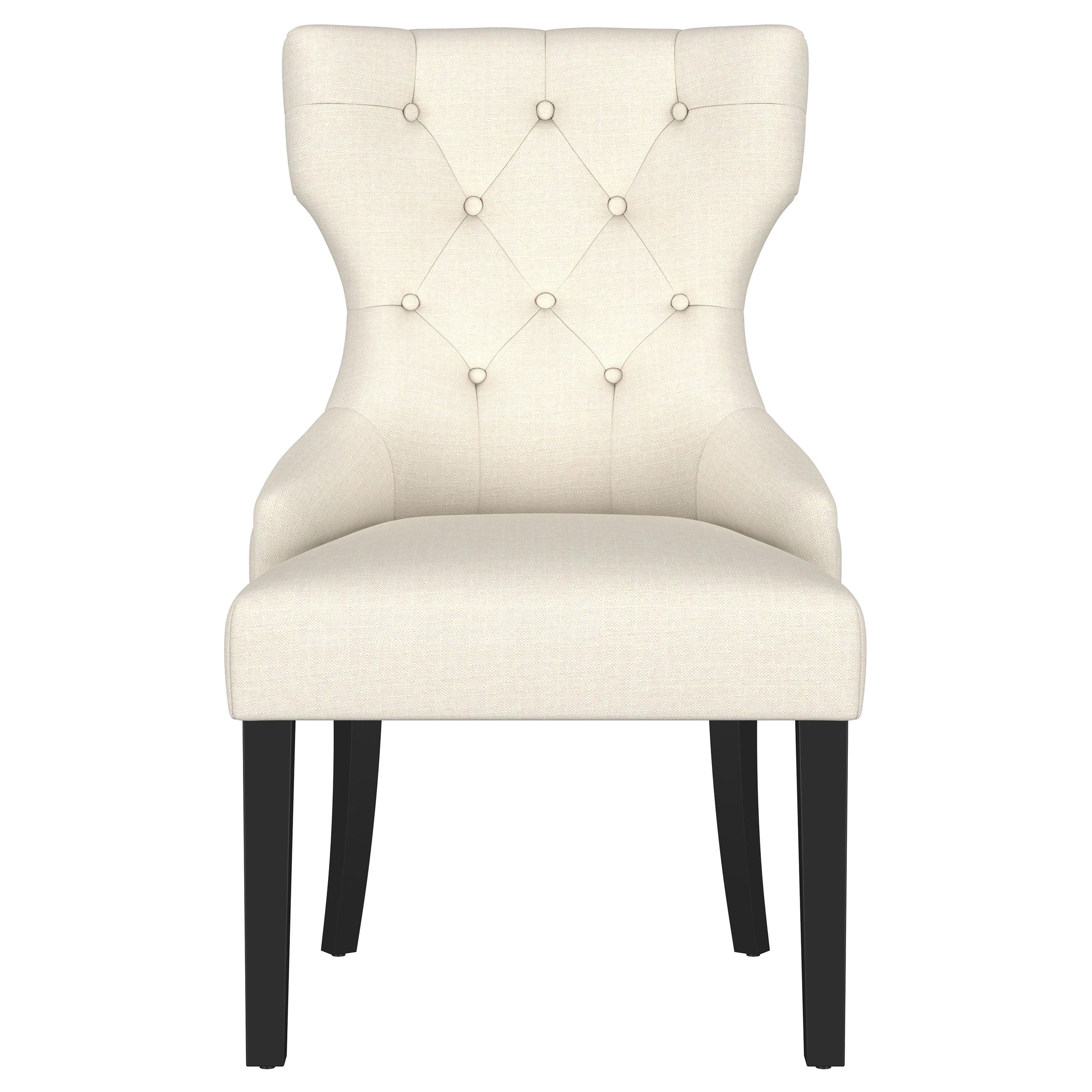 Baney Fabric Upholstered Dining Side Chair Cream and Black-