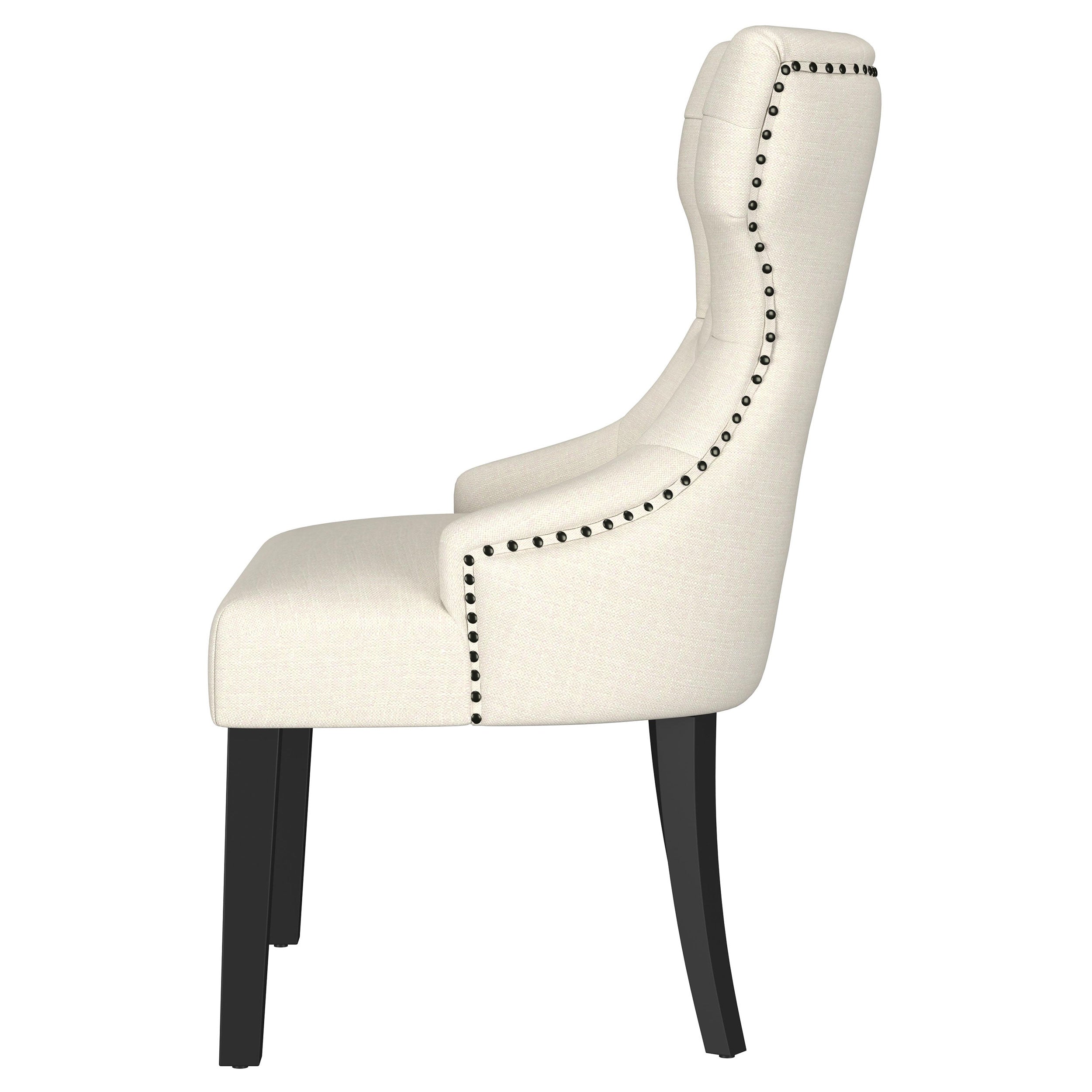 Baney Fabric Upholstered Dining Side Chair Cream and Black-