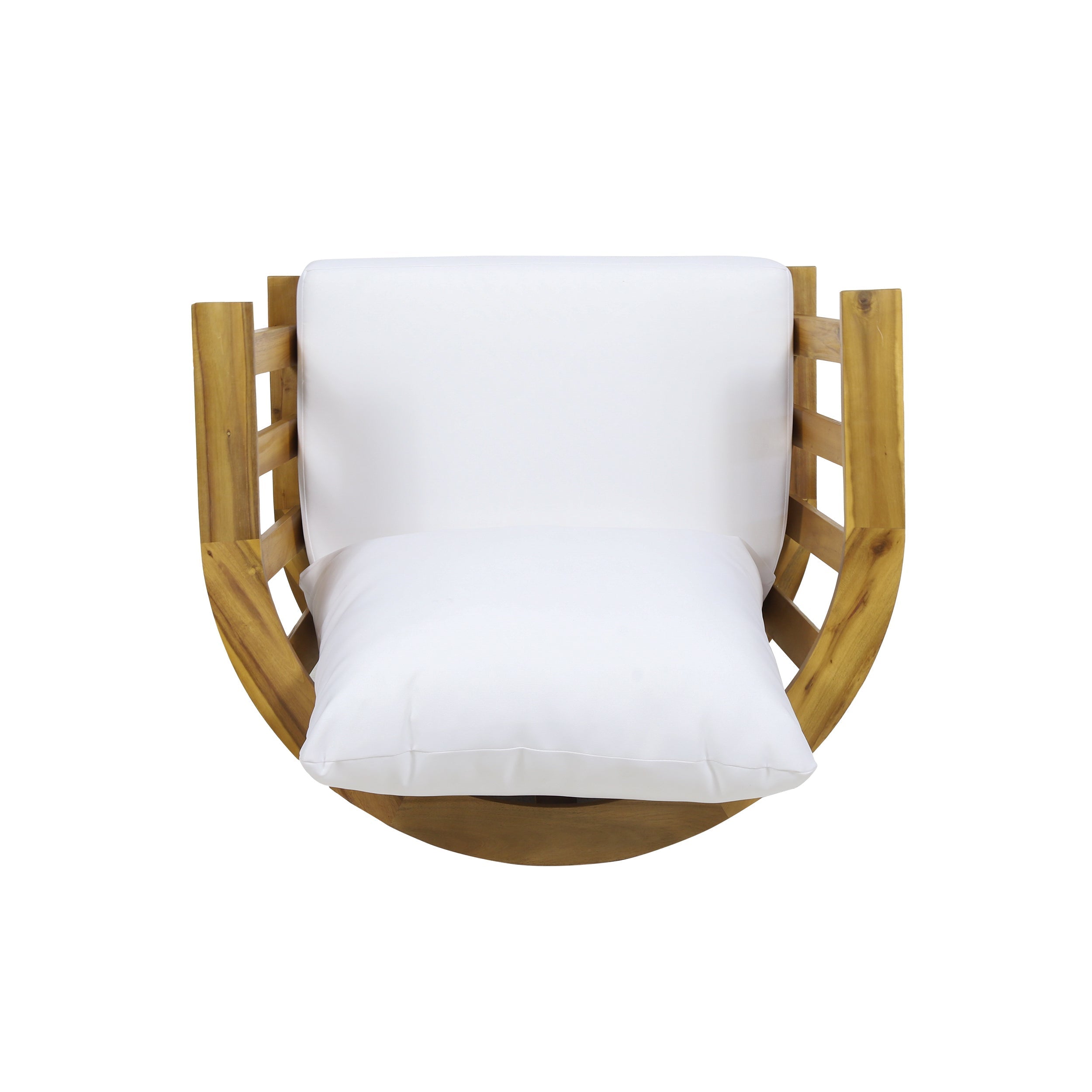 Set of 2 Outdoor Acacia Wood Patio Club Chairs