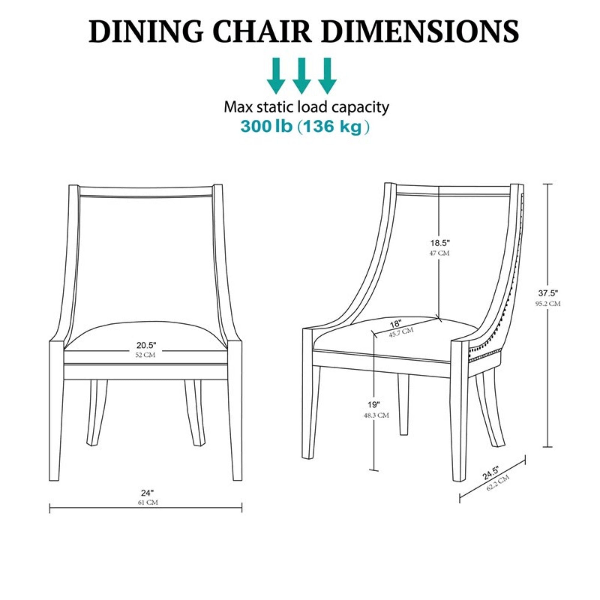 Upholstered Dining Chair With Nailhead Trim - Beige / Natural