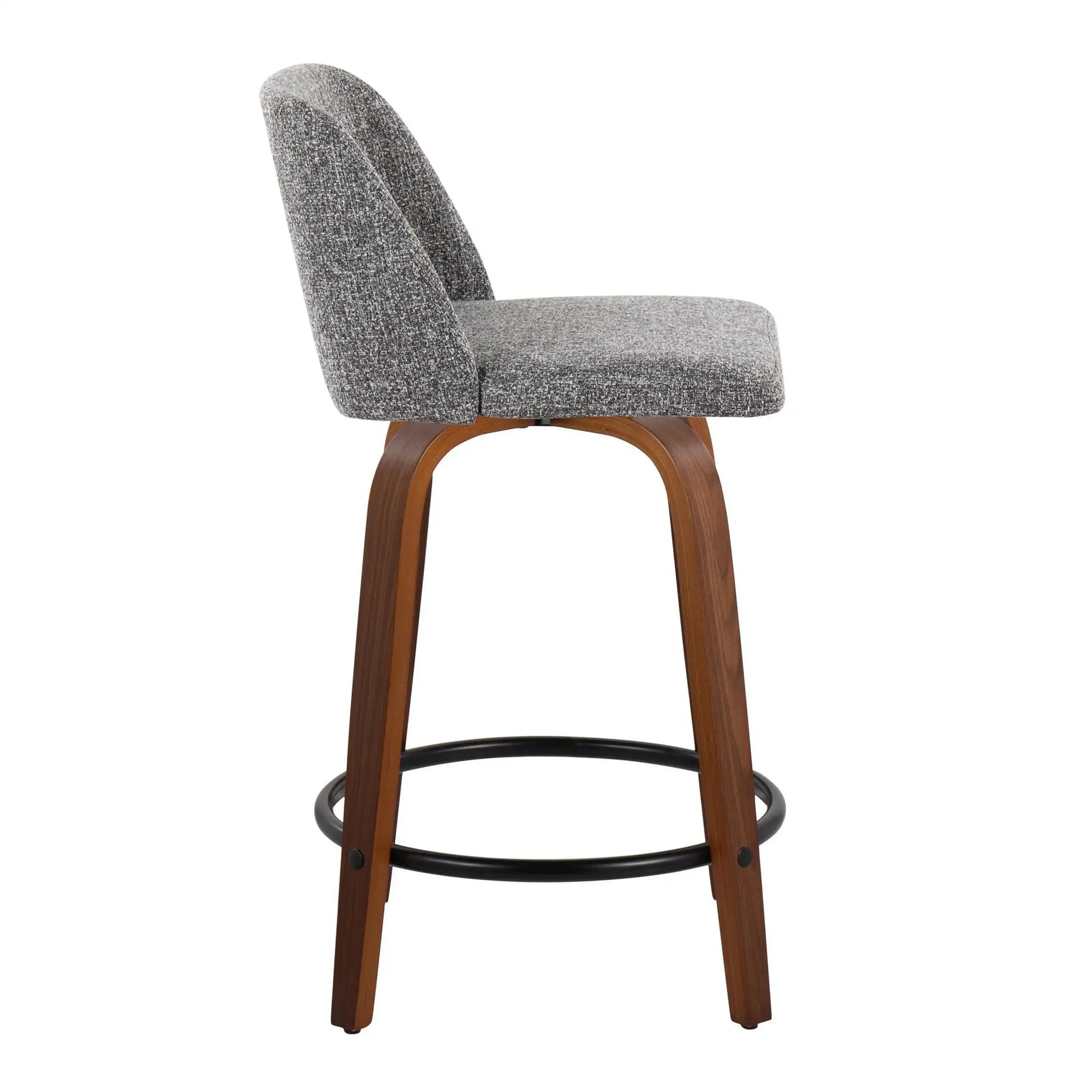 Toriano - Mid Century Modern, Fixed Height Counter Stool & Swivel And Round Footrest (Set of 2) - Best Buy Furniture