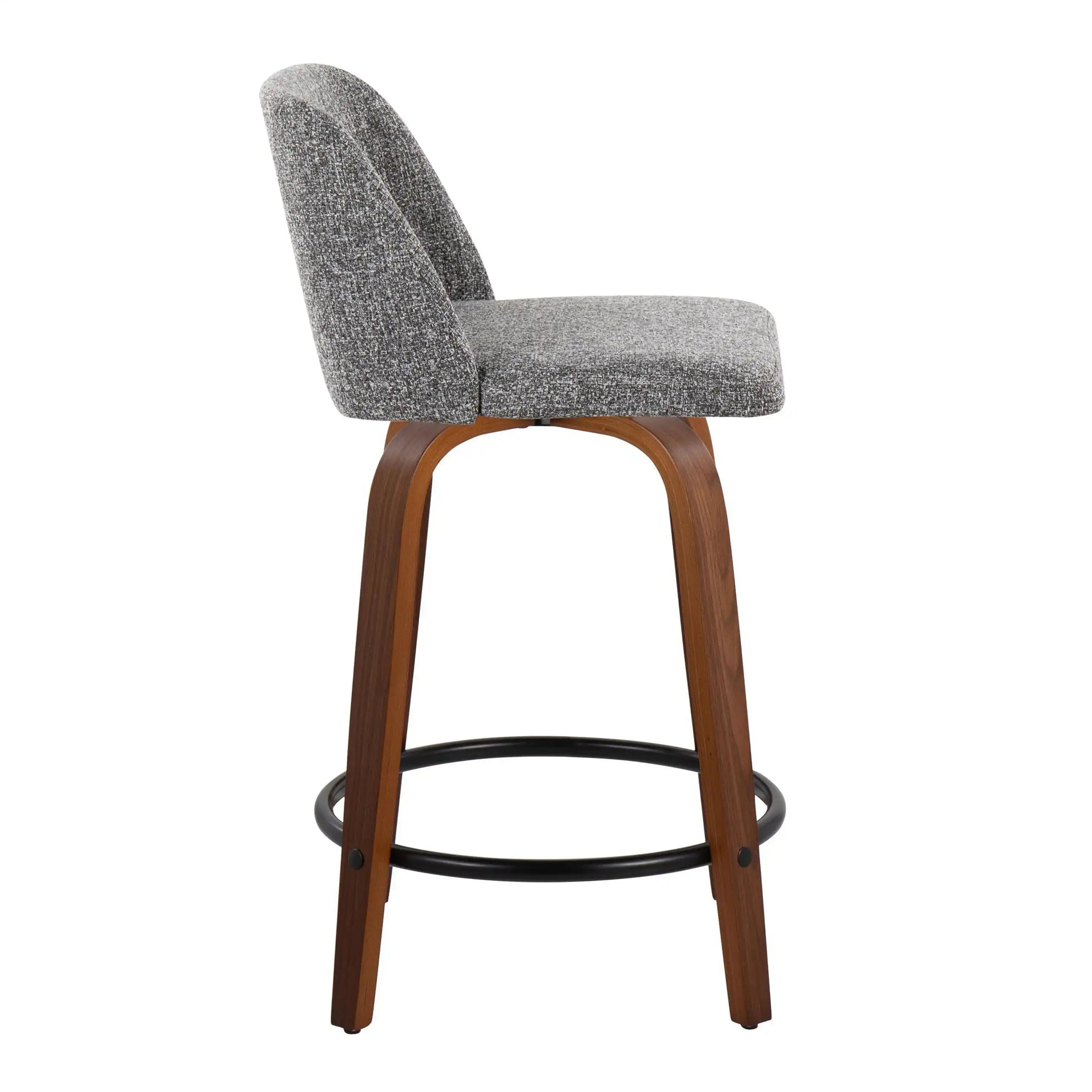 Toriano - Mid Century Modern, Fixed Height Counter Stool & Swivel And Round Footrest (Set of 2) - Best Buy Furniture