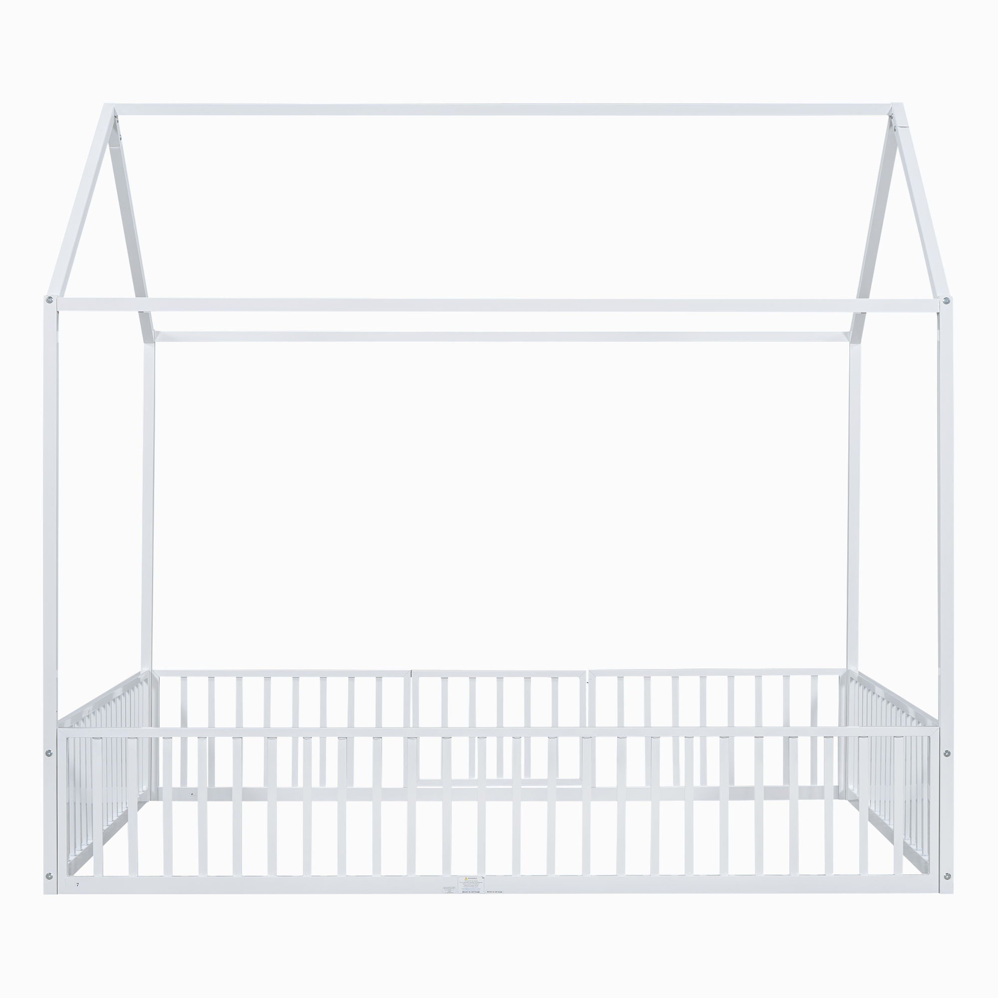 Metal House Bed With Fence And Door