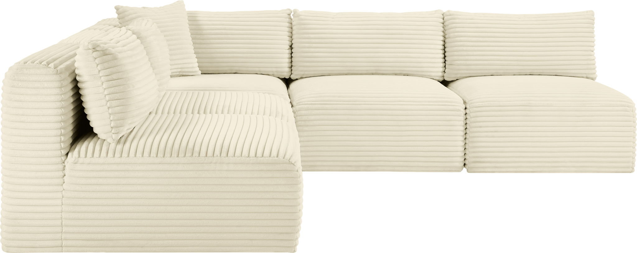 Shaggy - 5 Piece Modular Corner Armless Sectional