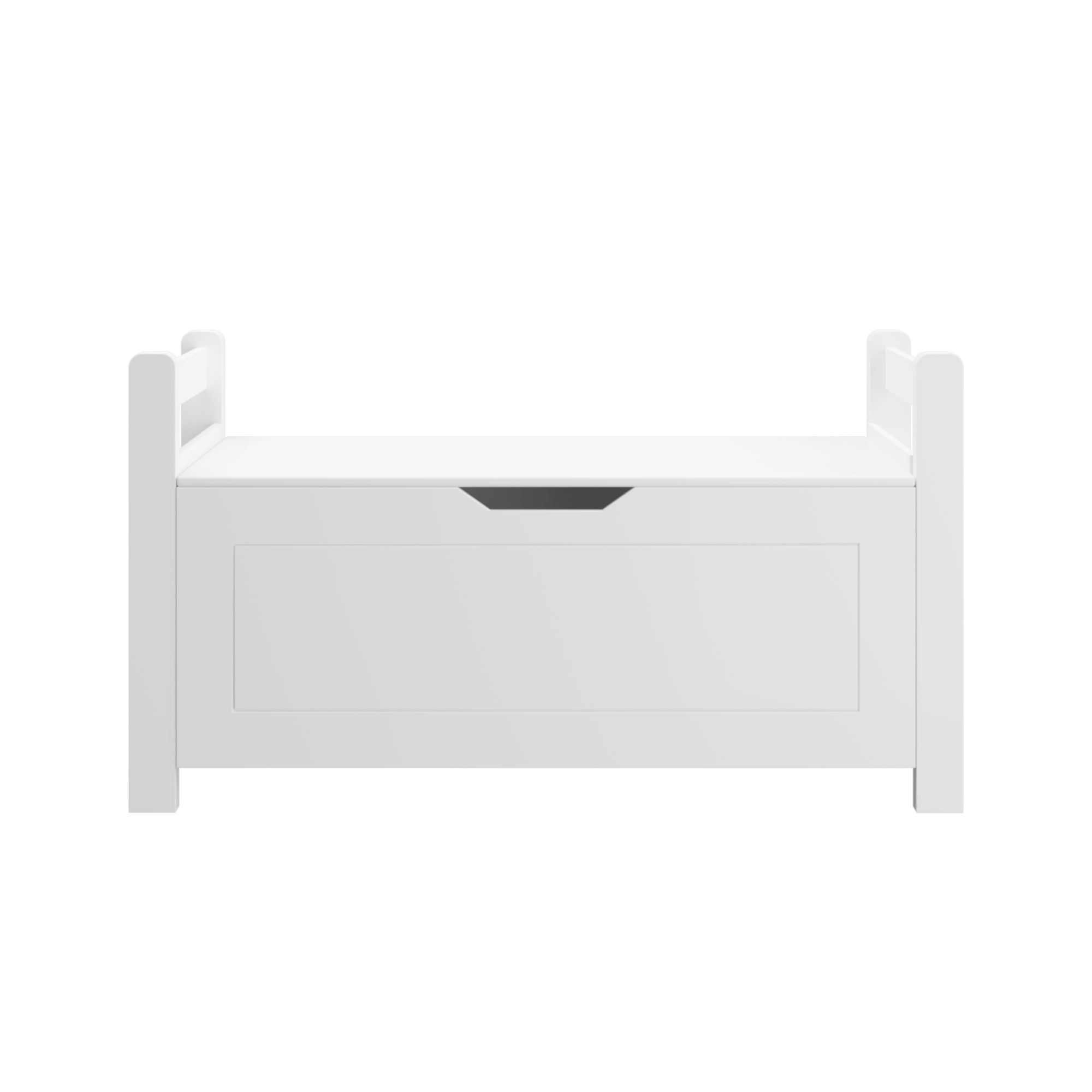 Toy Box Chest, Storage Trunk With Flip Top Lid And Safety Hinge - White