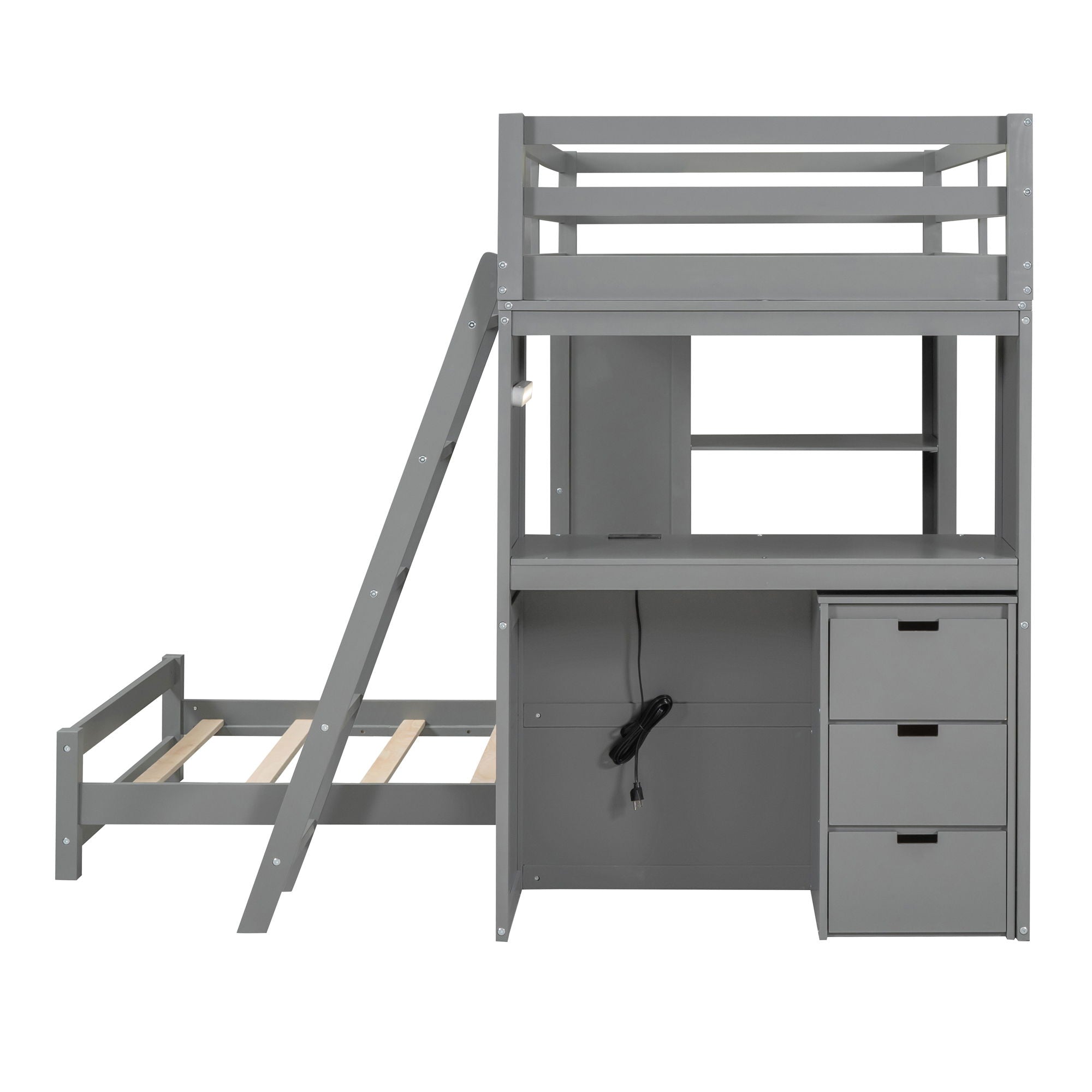 Bunk Bed With LED Light And USB Ports