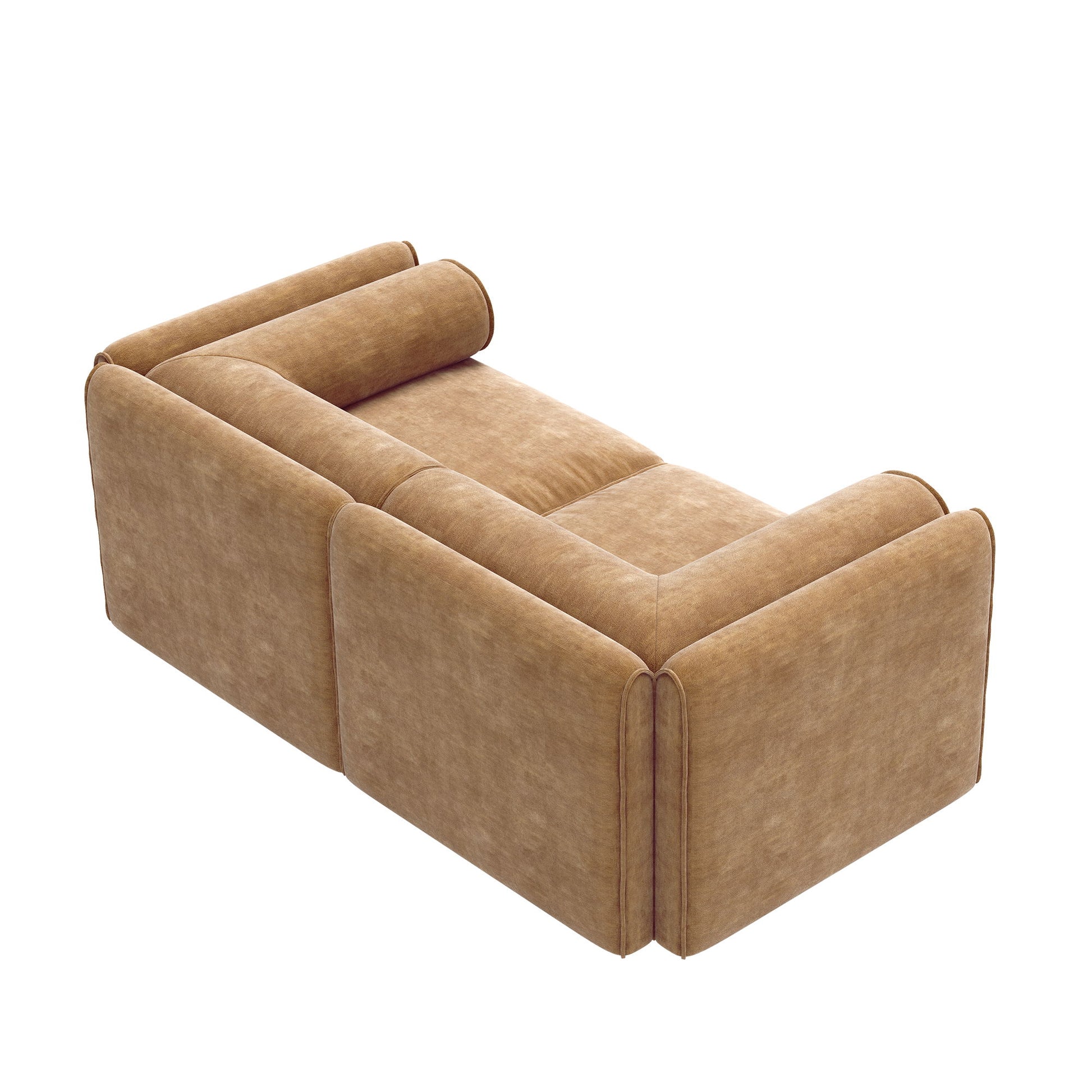 Stylish Chenille Sofa With Storage Seat And Cylindrical Backrest - Best Buy Furniture