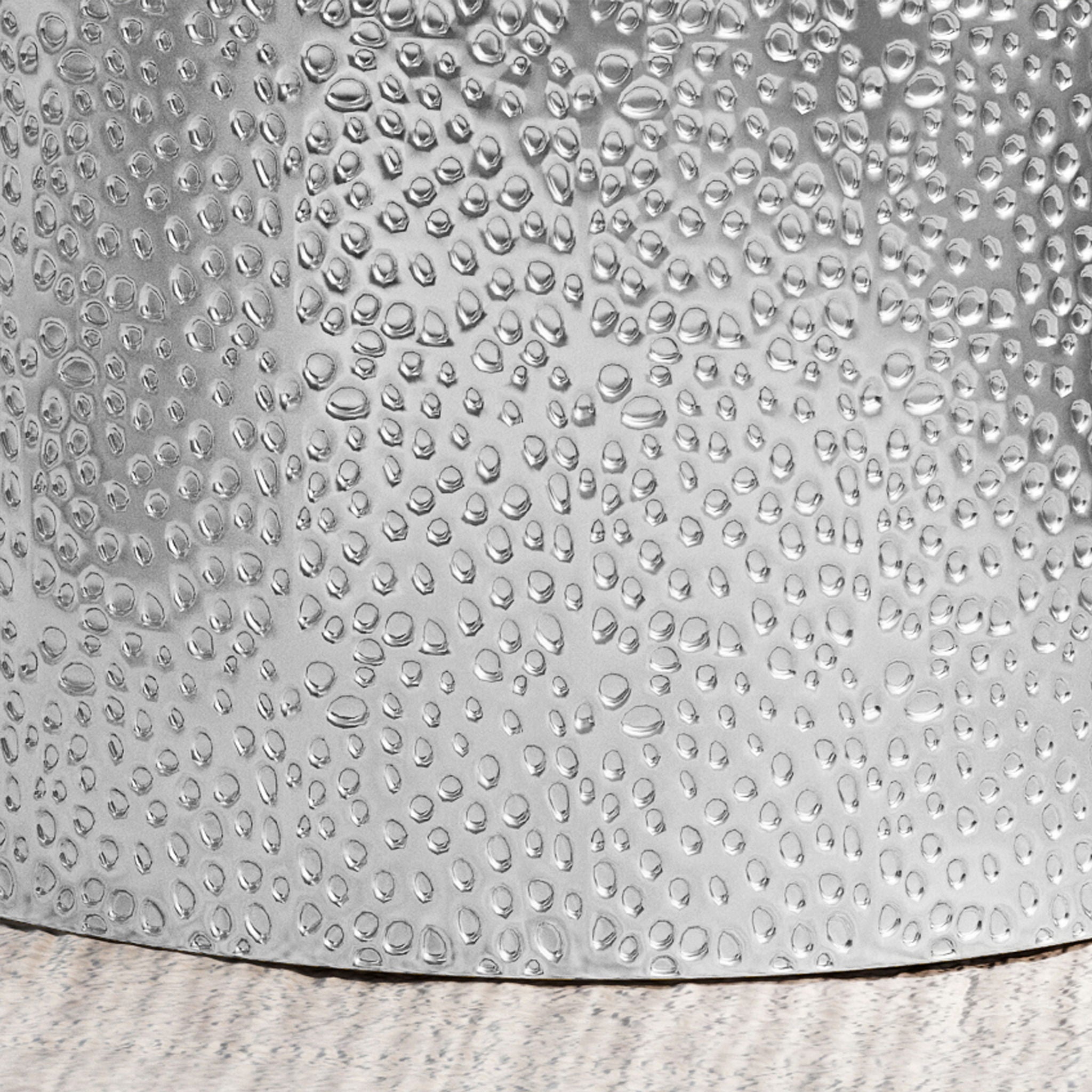 Modern Round Accent Table With Hammered Surface