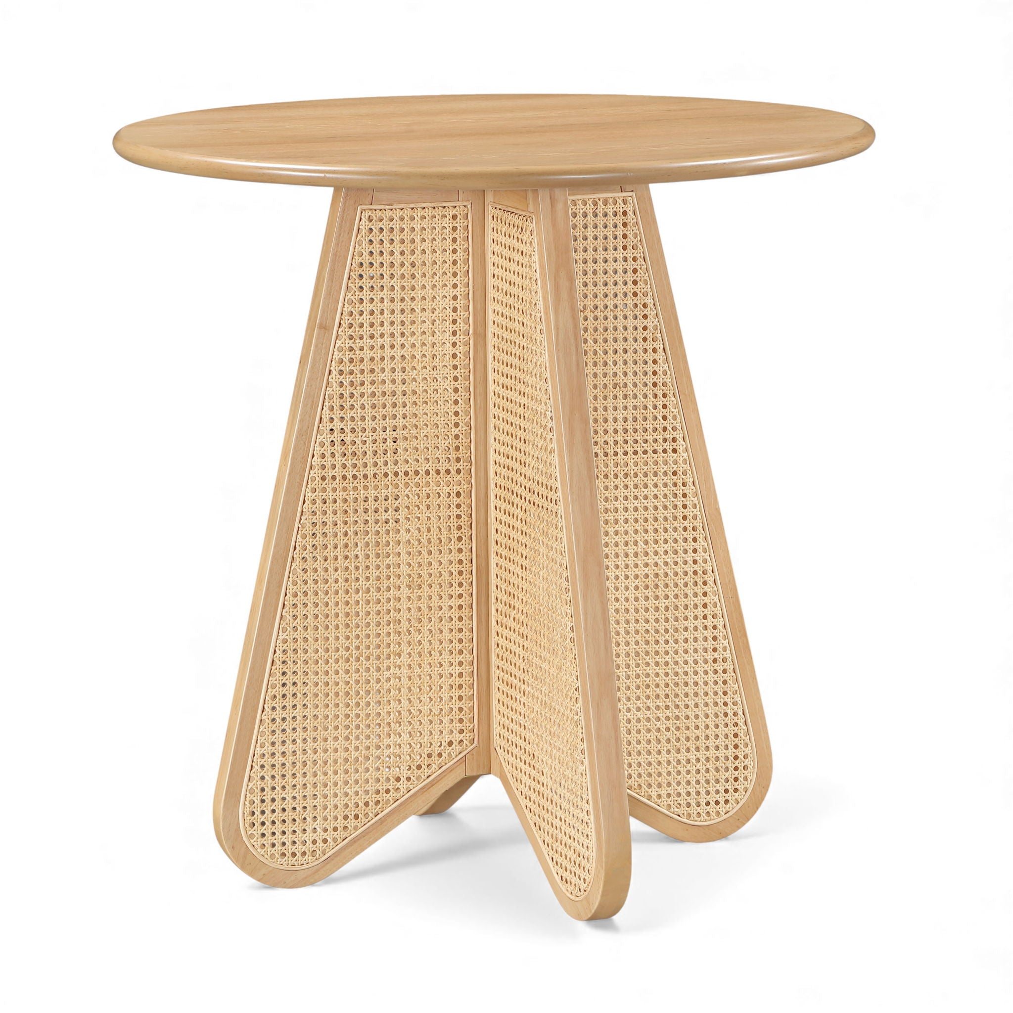 Butterfly - Solid Wood And Natural Cane Table With Natural Top