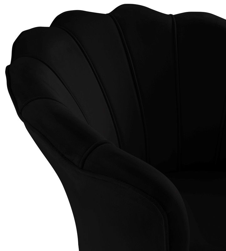 Angelina - Velvet Scalloped Back Barrel Accent Chair With Metal Legs - Best Buy Furniture