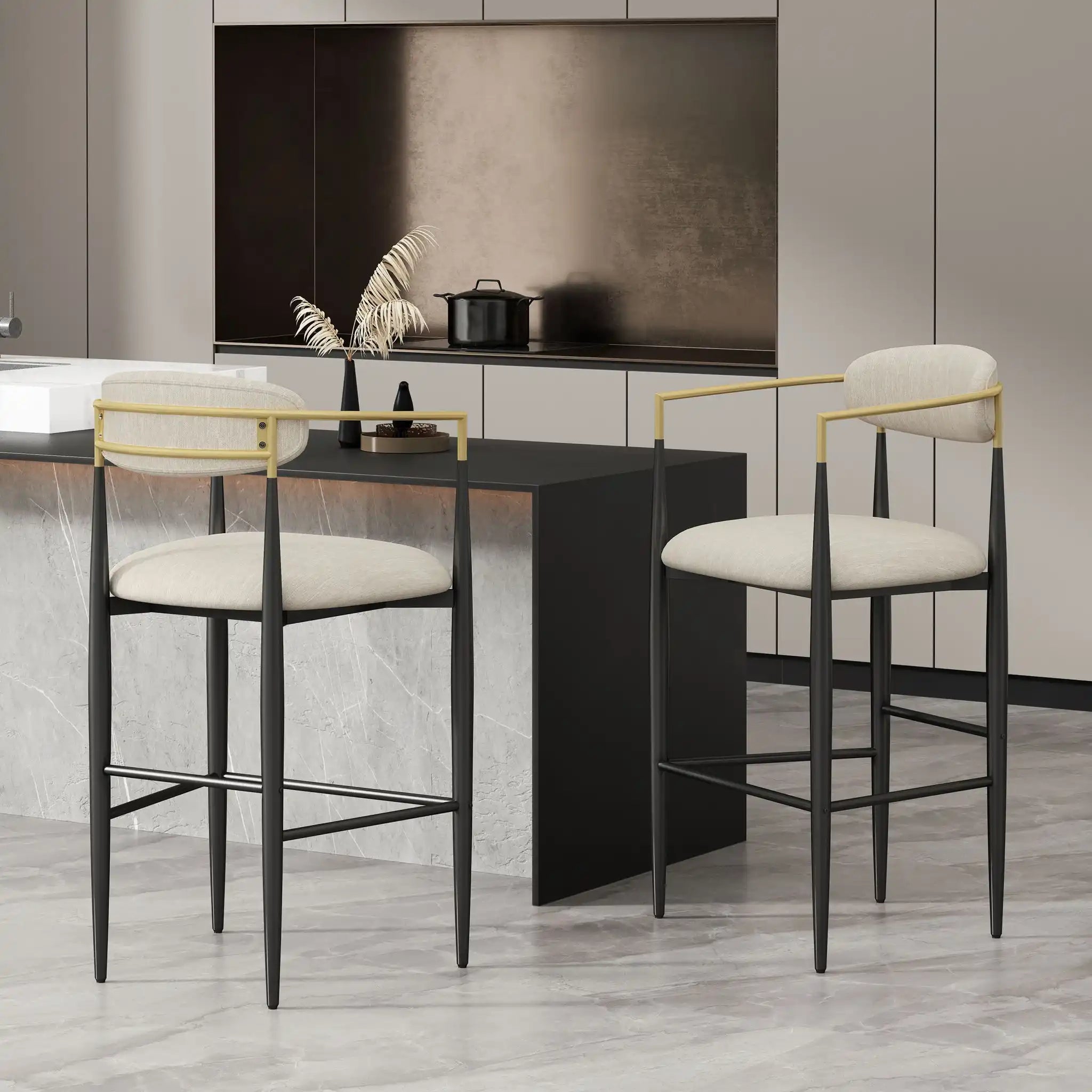 Counter Height Upholstered Barstools (Set of 2)