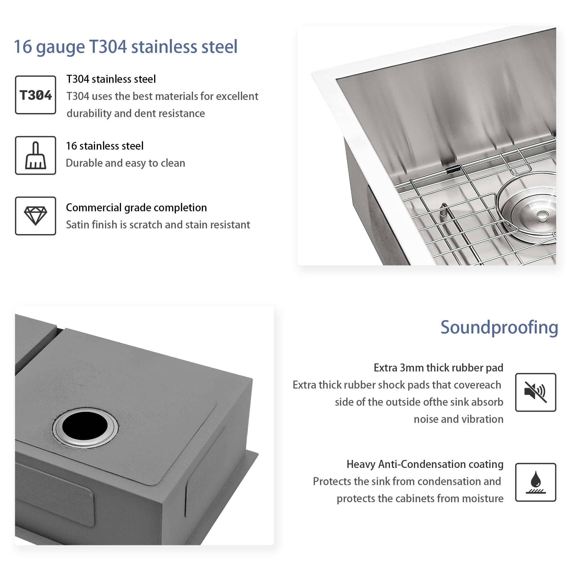 Modern Double Bowl Undermount Sink Design With 10" Deep Basins
