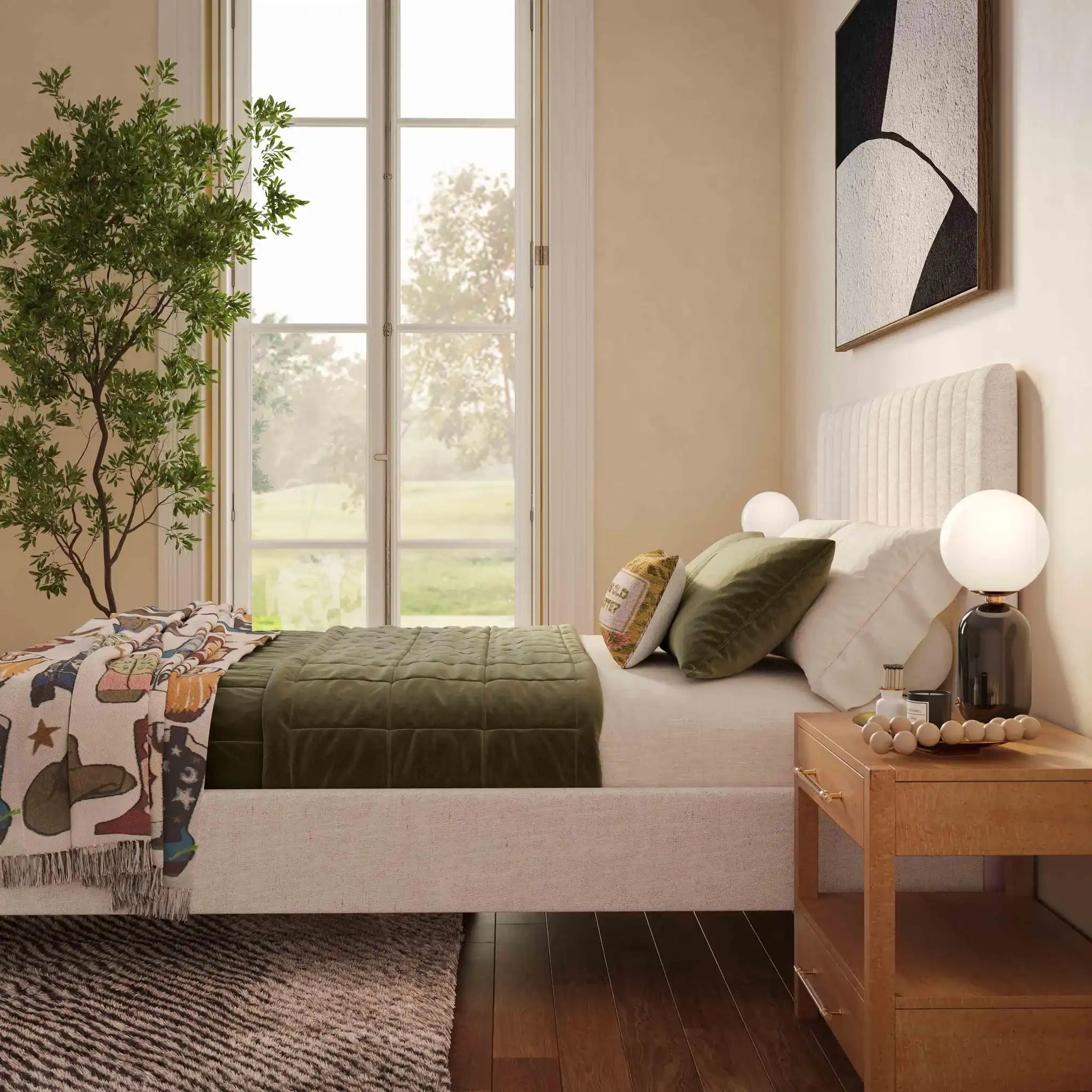 Angela - Queen Bed - Natural