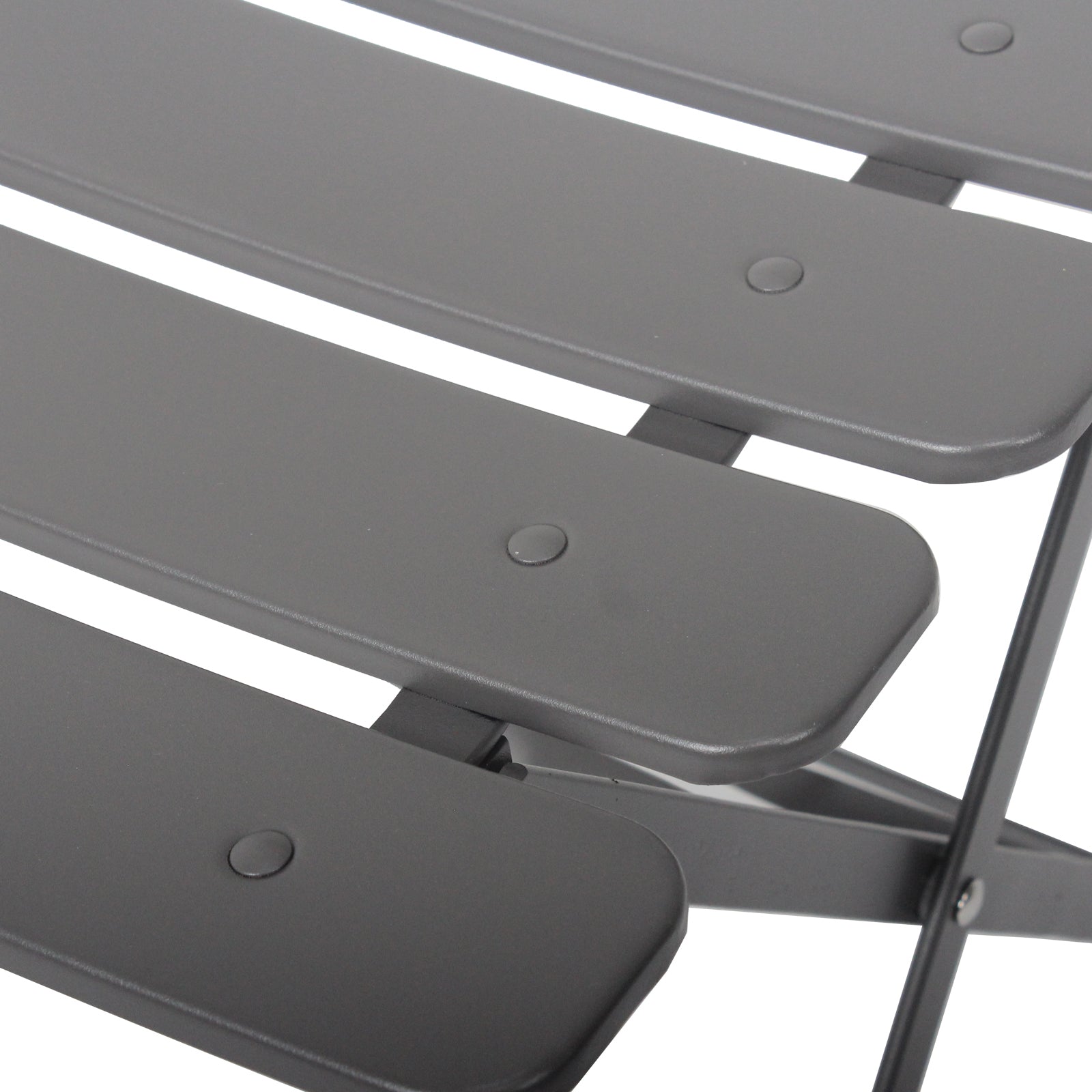 3 Pieces Patio Bistro Balcony Metal Chair Table Set - Gray