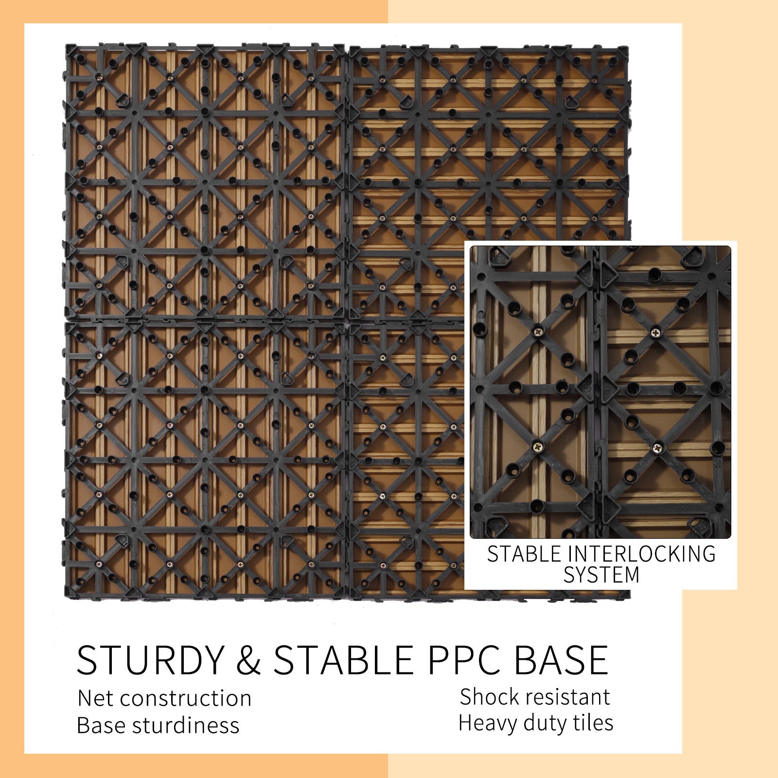 Composite Deck Tiles, Resist Rust, Water, Weather