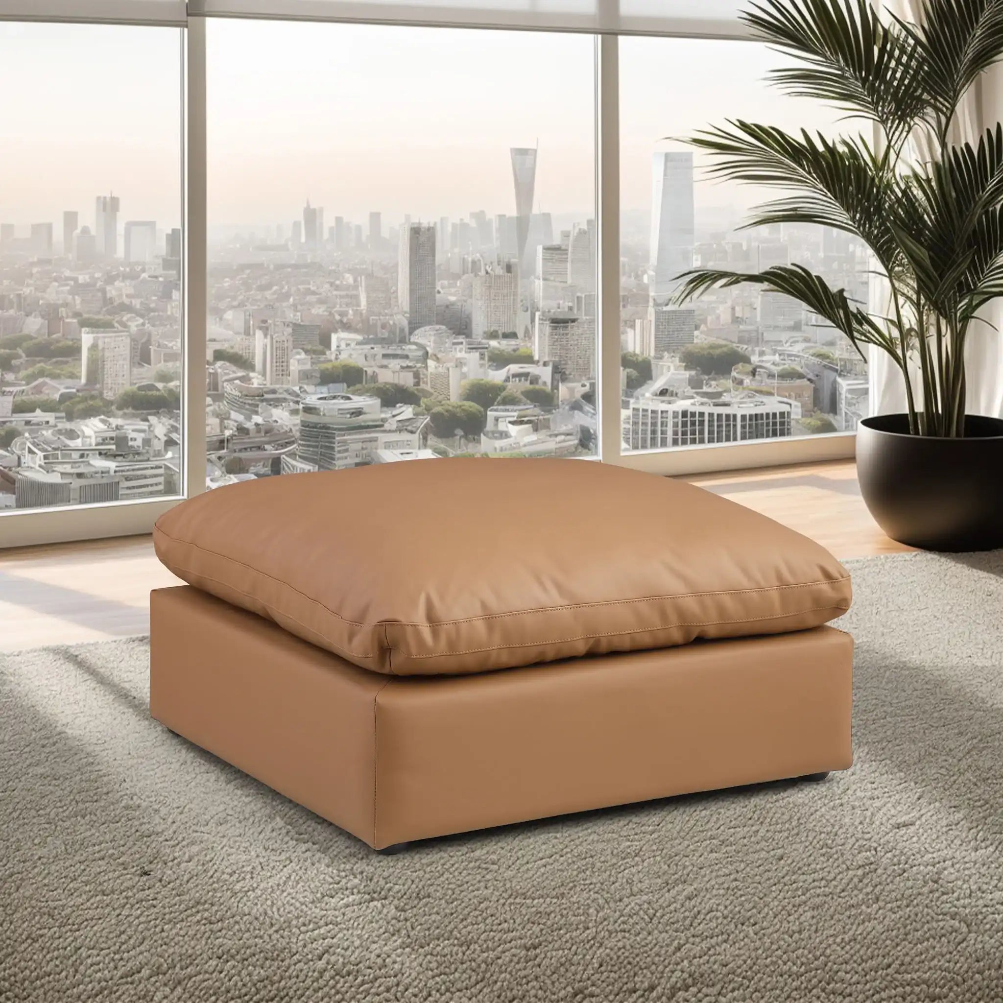 Comfy - Faux Leather Ottoman