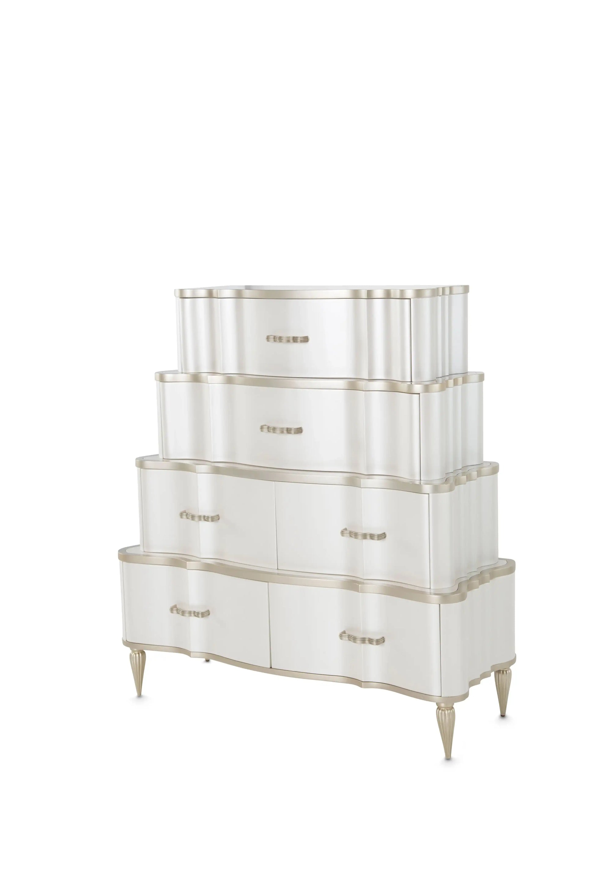 London Place - 6-Drawer Tiered Chest - Creamy Pearl - Best Buy Furniture