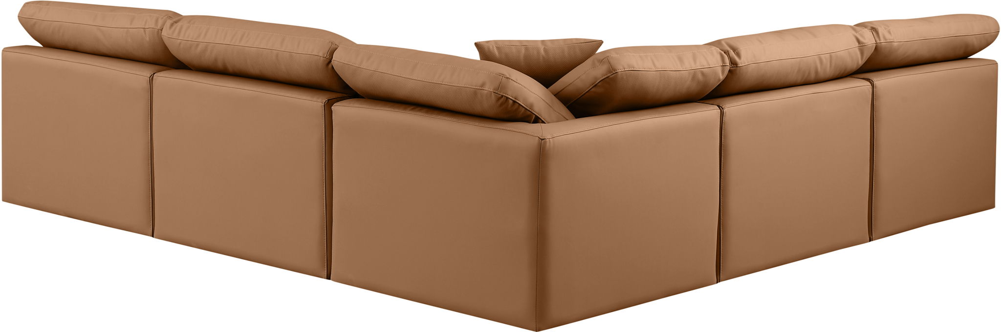 Indulge - Faux Leather 5 Piece Modular Corner Armless Sectional